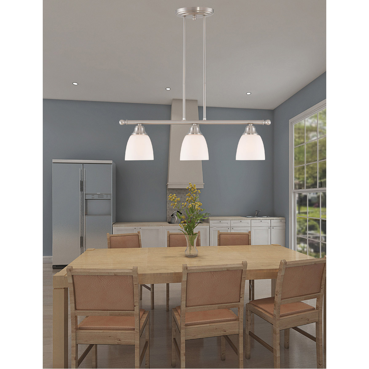 Livex Lighting - 4222-92 - Somerset - Two Light Linear Chandelier in Traditional Style - 13 Inches wide by 16 Inches high