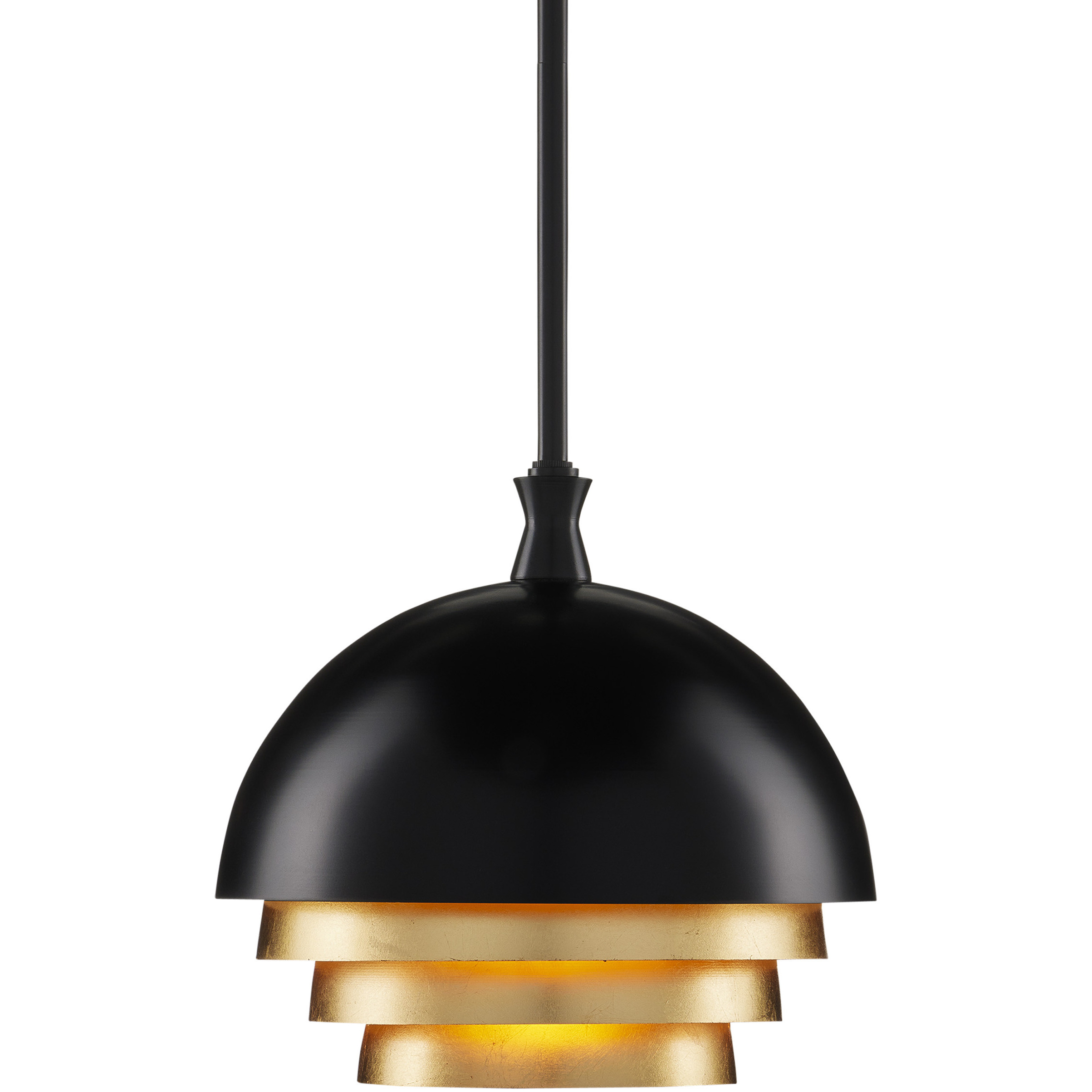 Salviati 1 Light 9.75 inch Black and Gold Leaf Pendant Ceiling Light, Medium