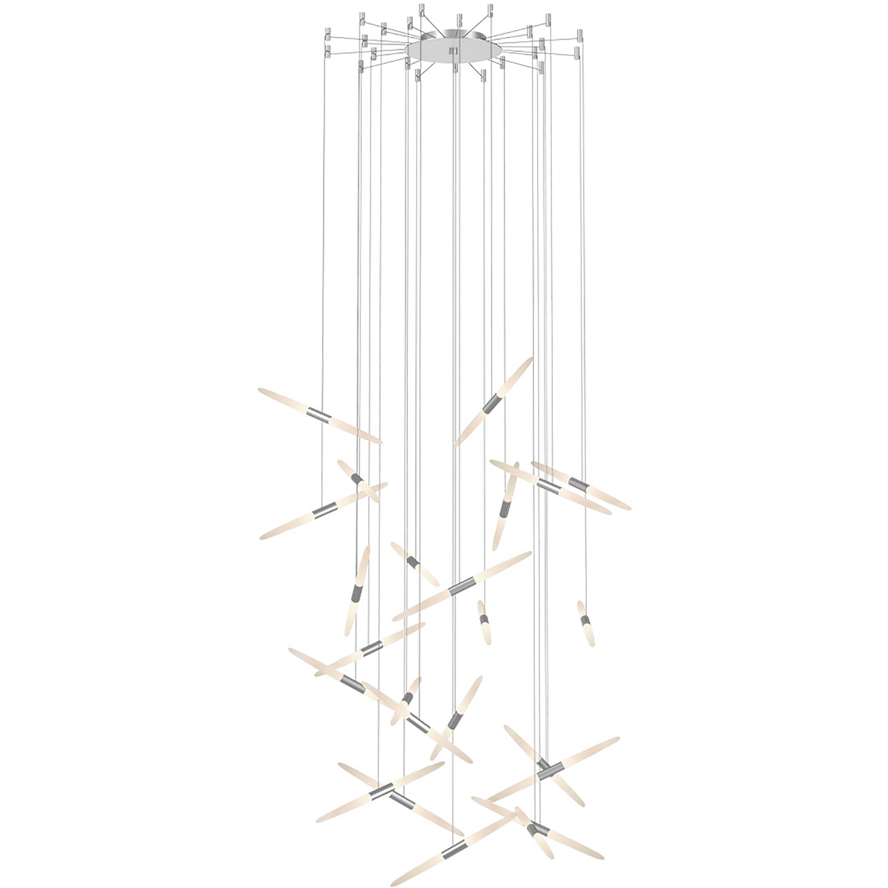 Ballet LED 48.5 inch Bright Satin Aluminum Chandelier Ceiling Light in Add 20 ft. Cord