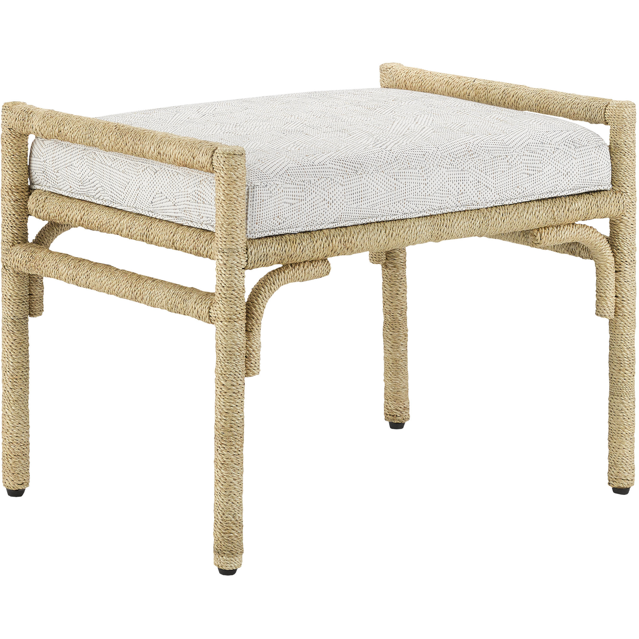 Olisa 18.5 inch Natural and Rowann Pearl Ottoman