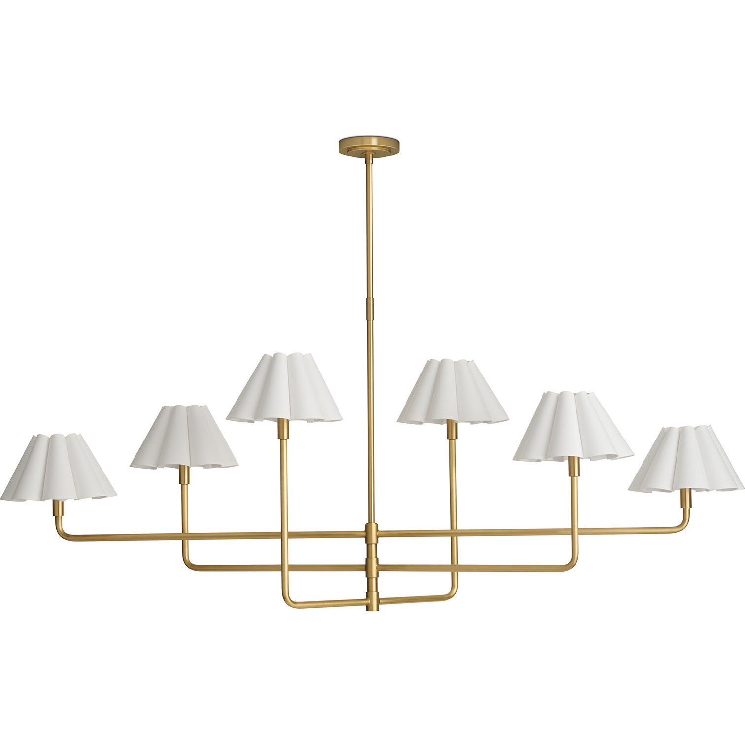 Regina Andrew 16-1454NB-WT Polly 6 Light 66 inch Natural Brass ...