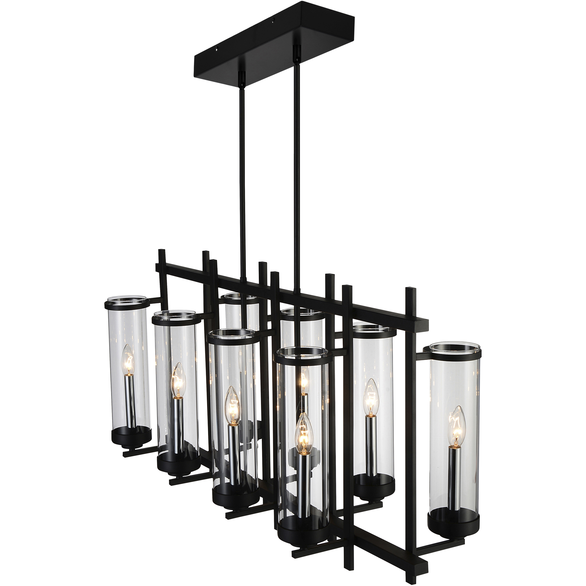 Sierra 8 Light 13 inch Black Up Chandelier Ceiling Light