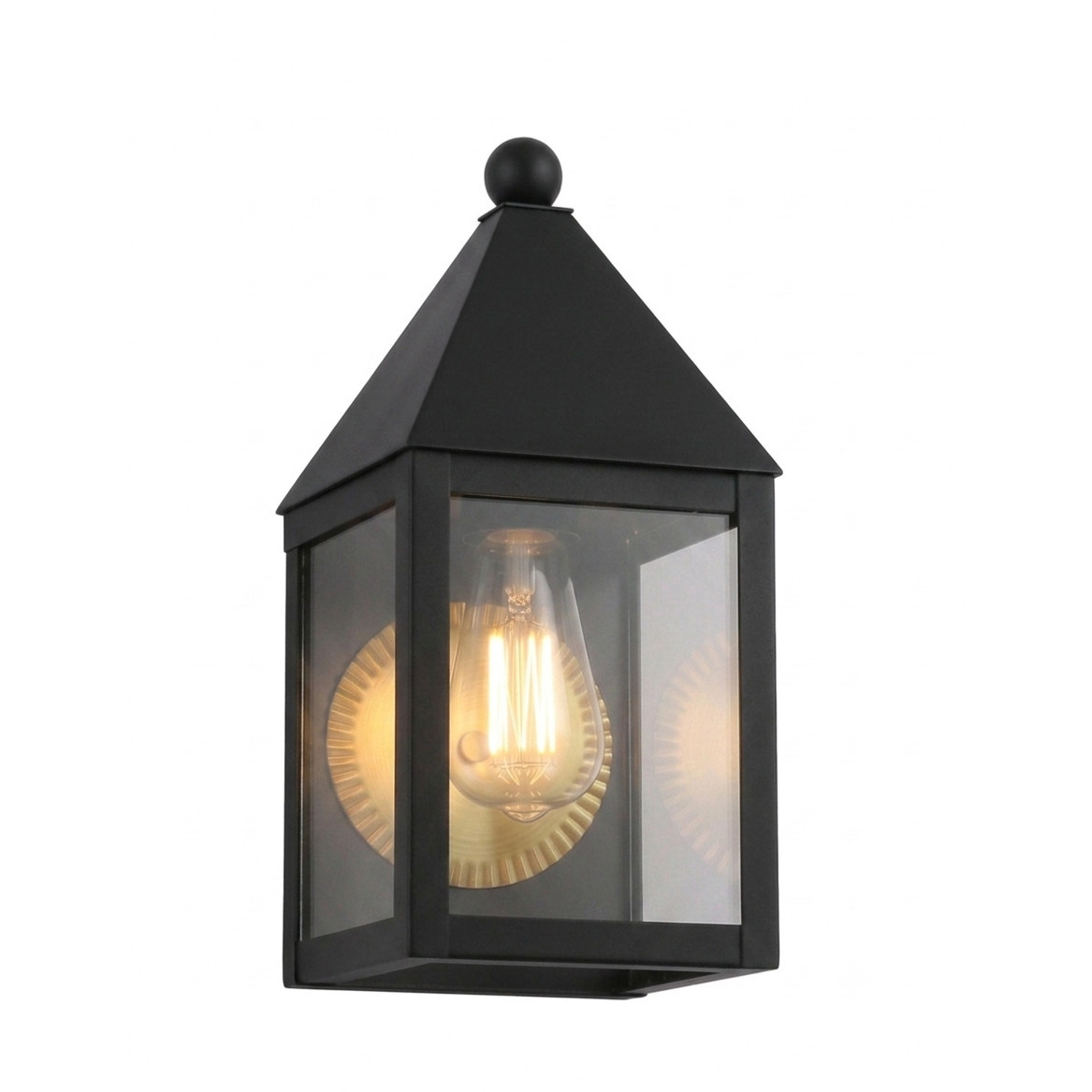 Ashford 1 Light 10.75 inch Matte Black Outdoor Sconce in Clear Glass, No Wire Pattern, Brass Traditions by Innovations Lighting