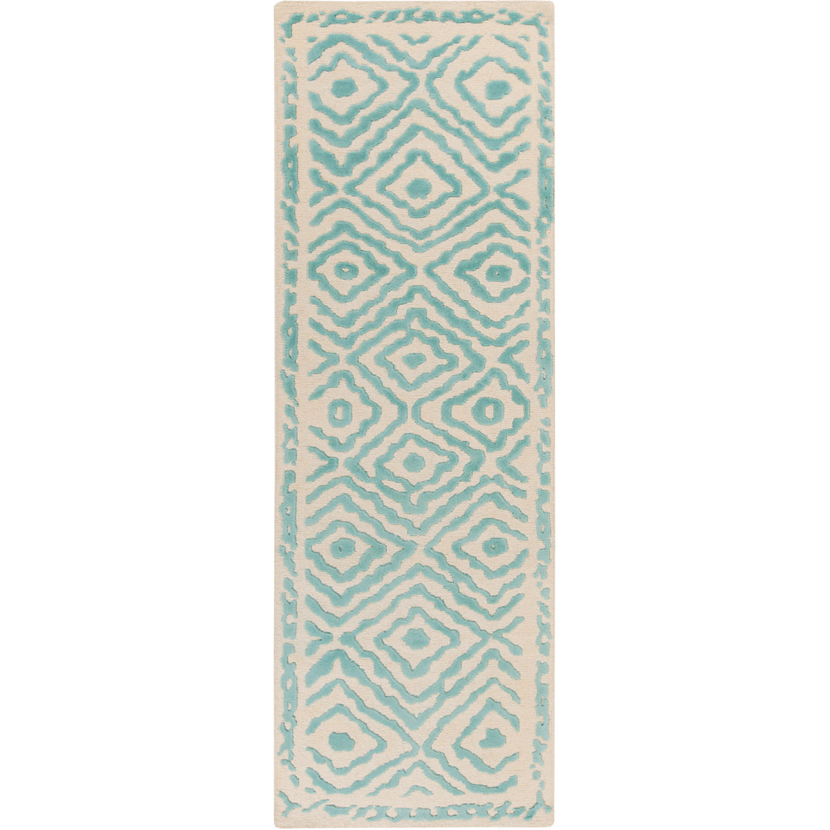 Atlas 96 X 30 inch Emerald, Beige Rug