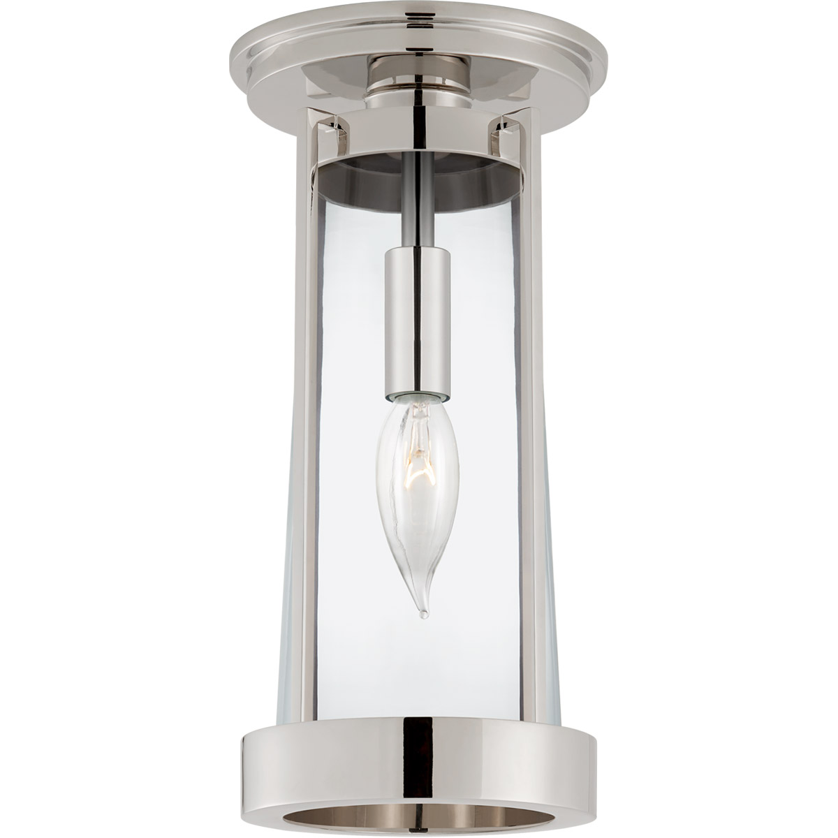 Thomas O'Brien Calix 1 Light 5.25 inch Polished Nickel Flush Mount Ceiling Light in Clear Glass