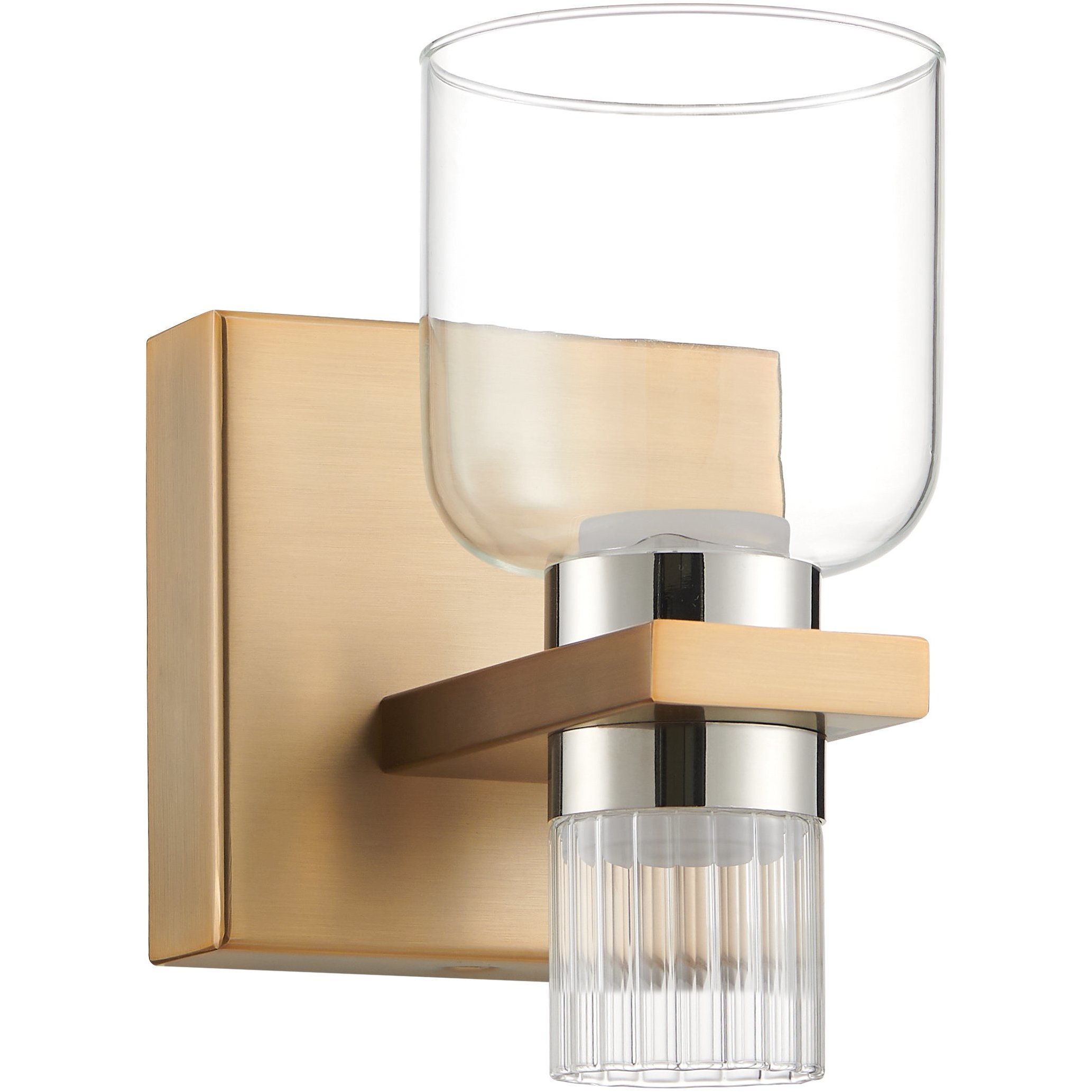 Amelia LED 6.25 inch Champagne Gold and Polished Nickel Vanity Light Wall Light