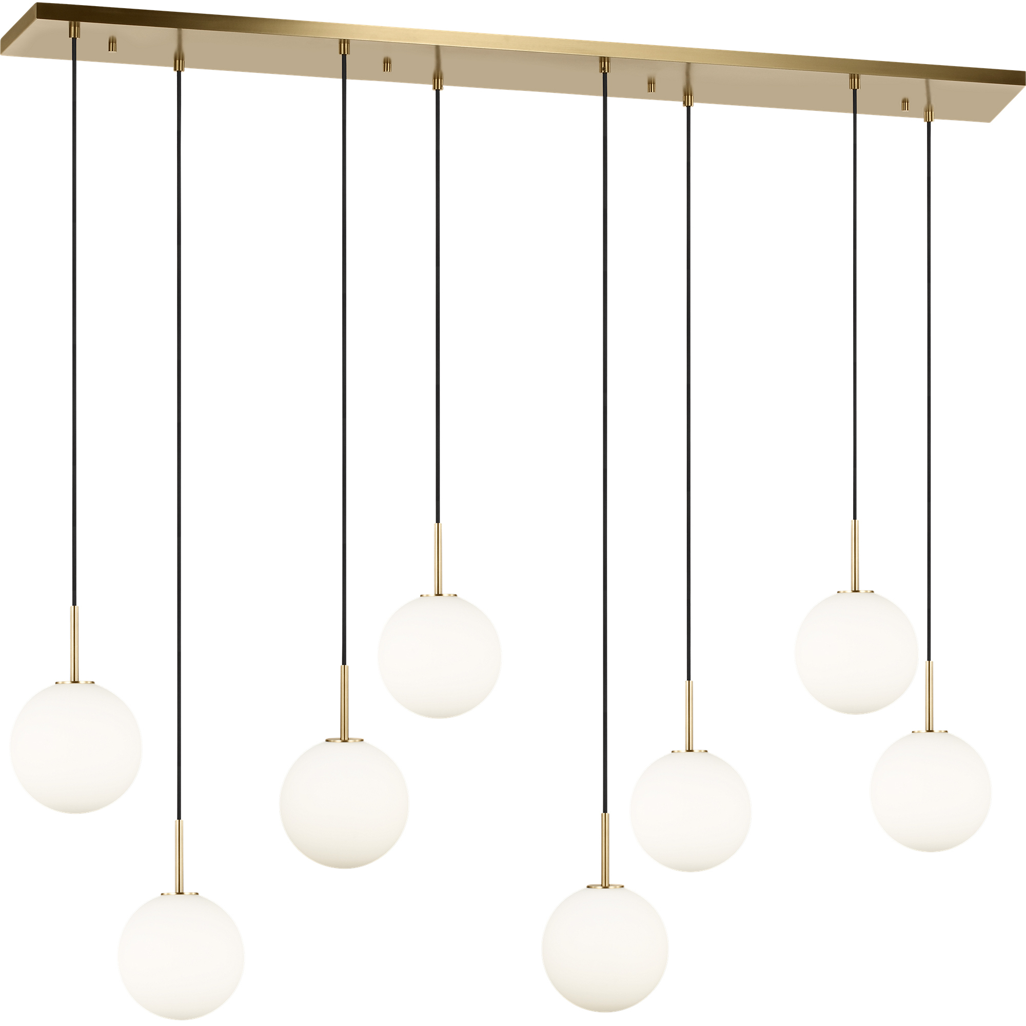 Richard June Sorelle 8 Light 60.2 inch Estate Brass Linear Chandelier Ceiling Light in LED