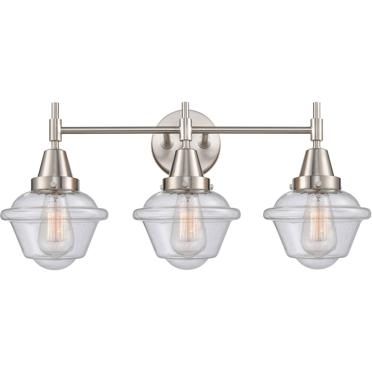 Caden LED 25.5 inch Satin Nickel Bath Vanity Light Wall Light in Seedy Glass