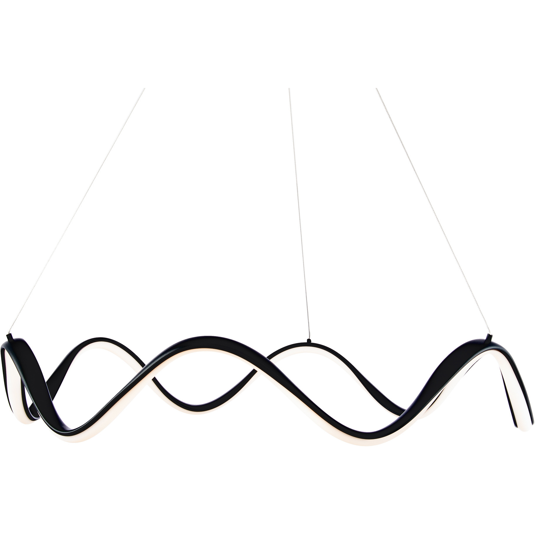 Morae LED 29.88 inch Black Pendant Ceiling Light in Brushed Nickel, dweLED