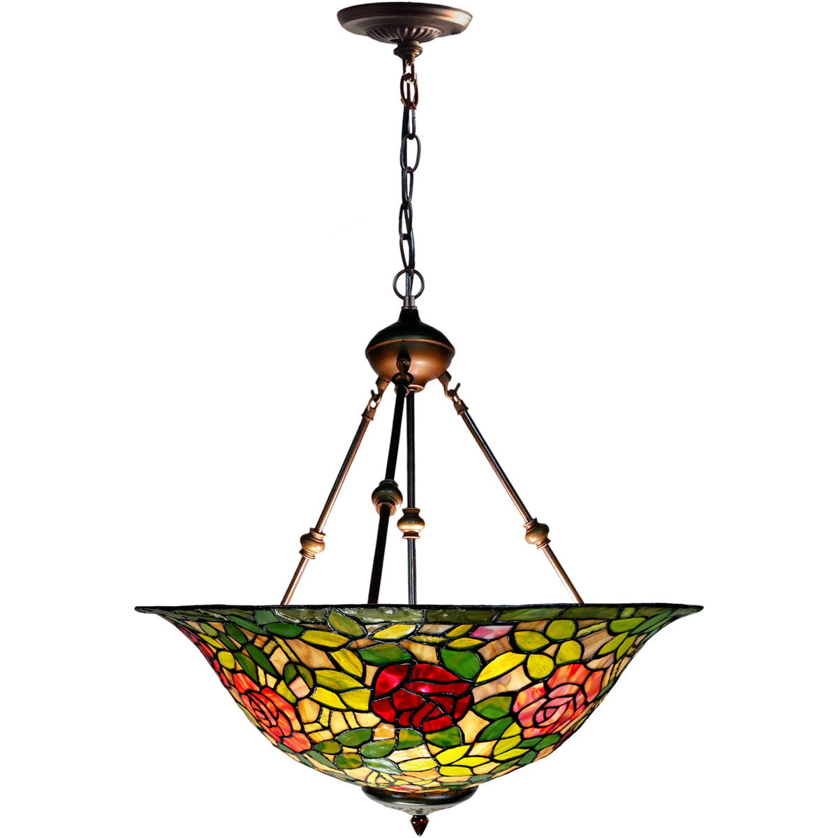 Dale Tiffany Rose Bush Inverted Tiffany Hanging Fixture TH21074