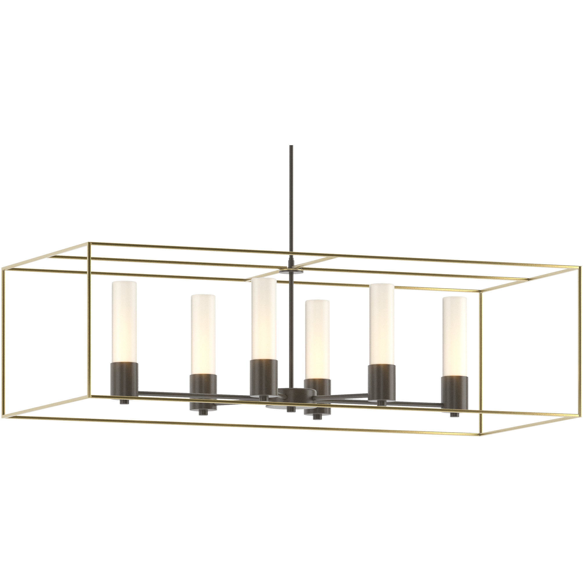 Portico 6 Light 42 inch Dark Smoke and Modern Brass Pendant Ceiling Light in Dark Smoke/Modern Brass, Opal