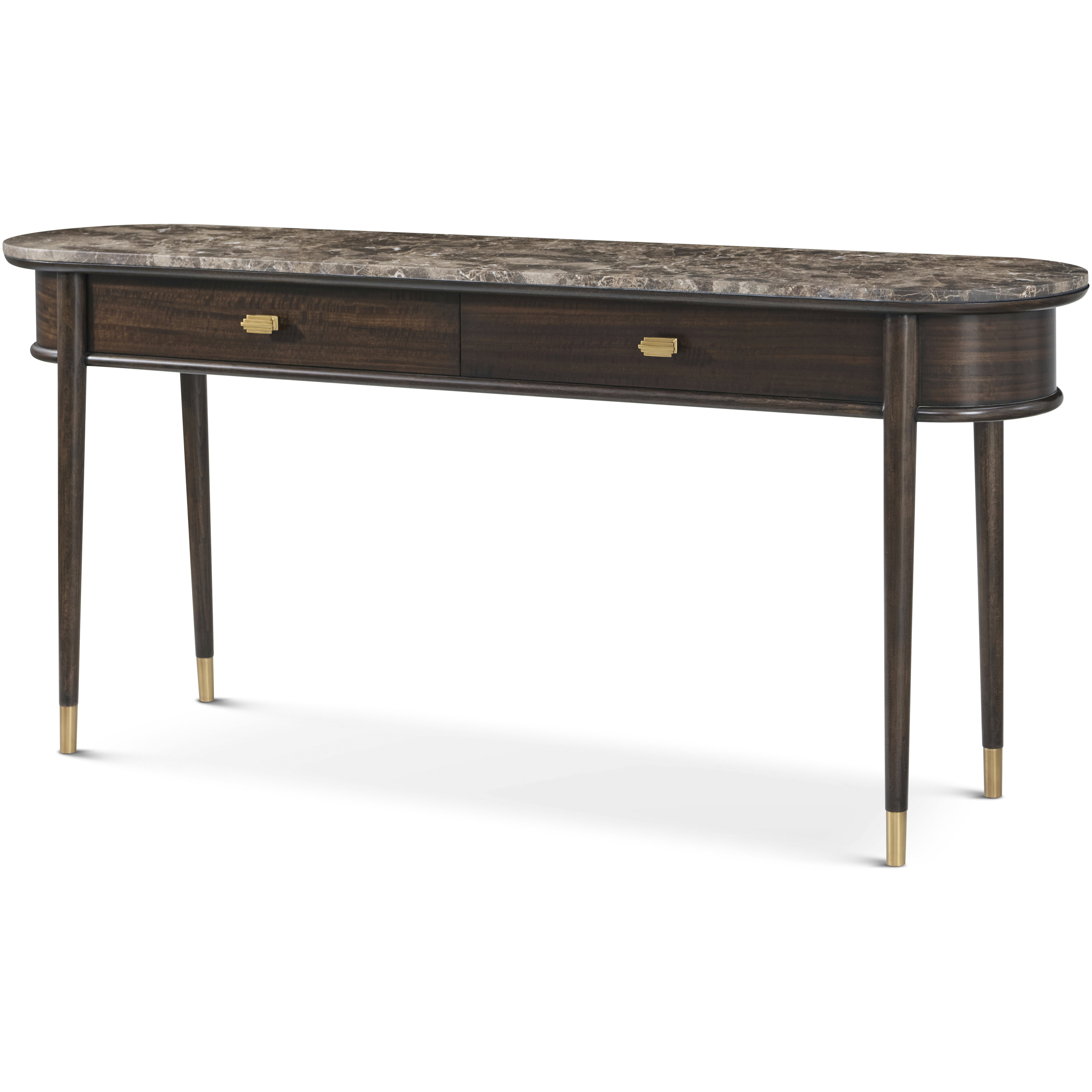 Curzon 72 X 16 inch Fumed Console Table, Wooden, Marble, Spencer Green Park