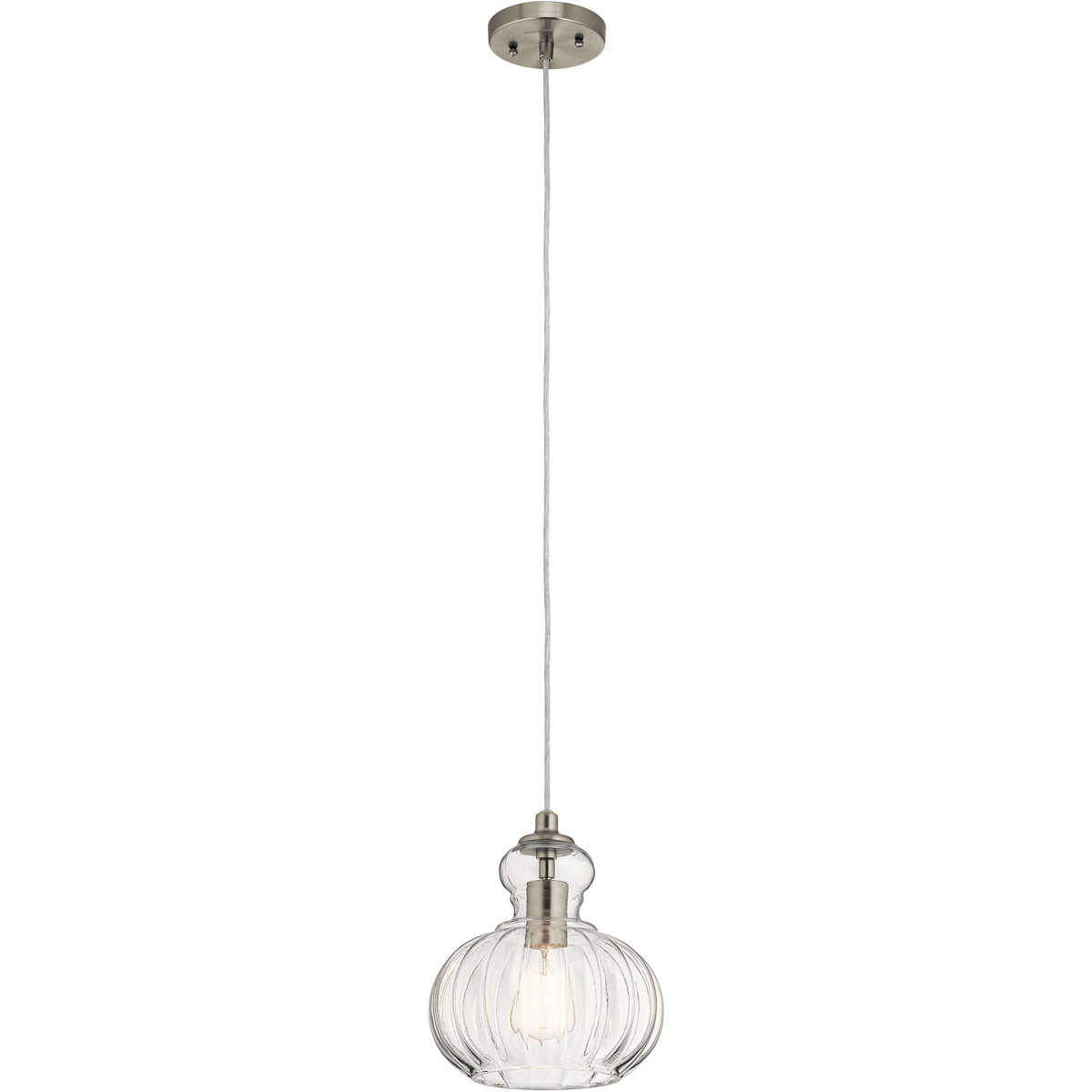 Riviera 1 Light 8.75 inch Brushed Nickel Mini Pendant Ceiling Light