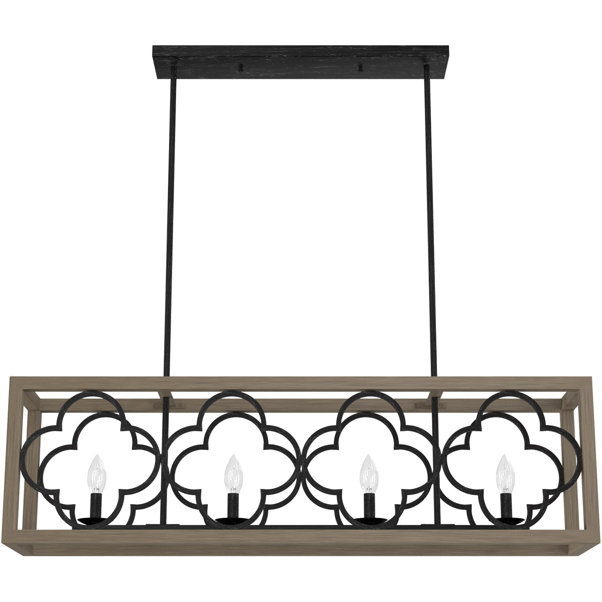 Gablecrest 4 Light 44 inch French Oak Linear Chandelier Ceiling Light