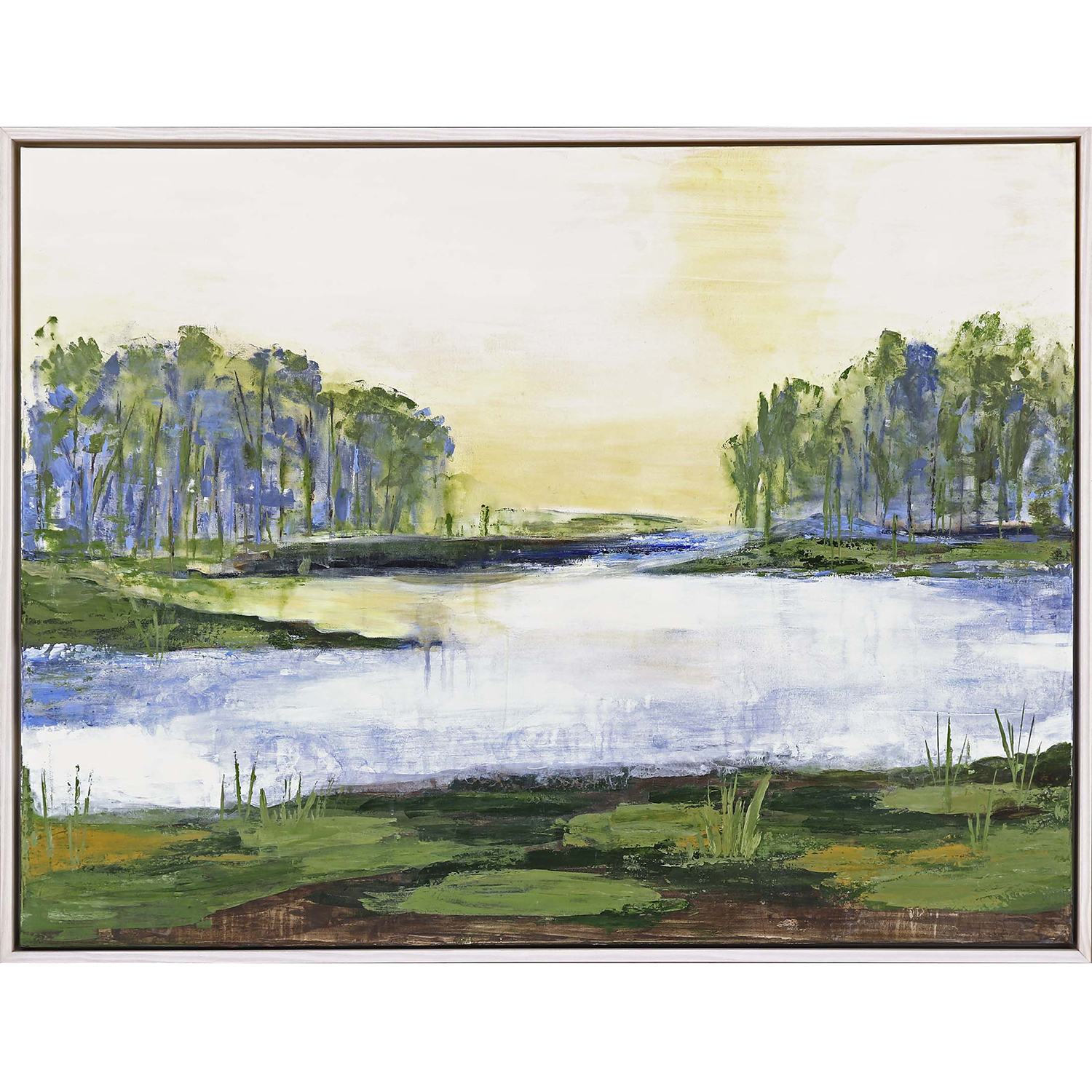 Lazy Day Green and Blue and Yellow and White Canvas, The Studio