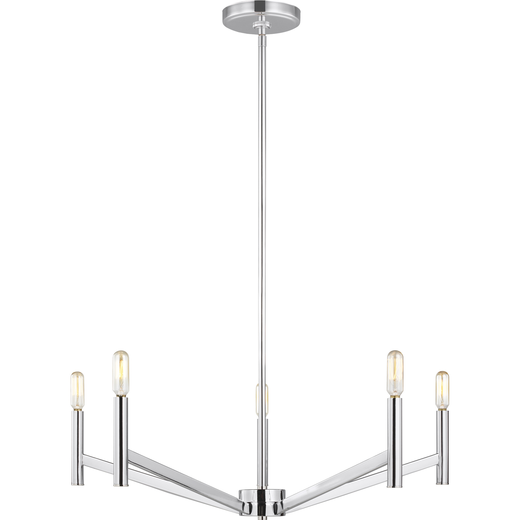 Vector 5 Light 28 inch Chrome Chandelier Ceiling Light