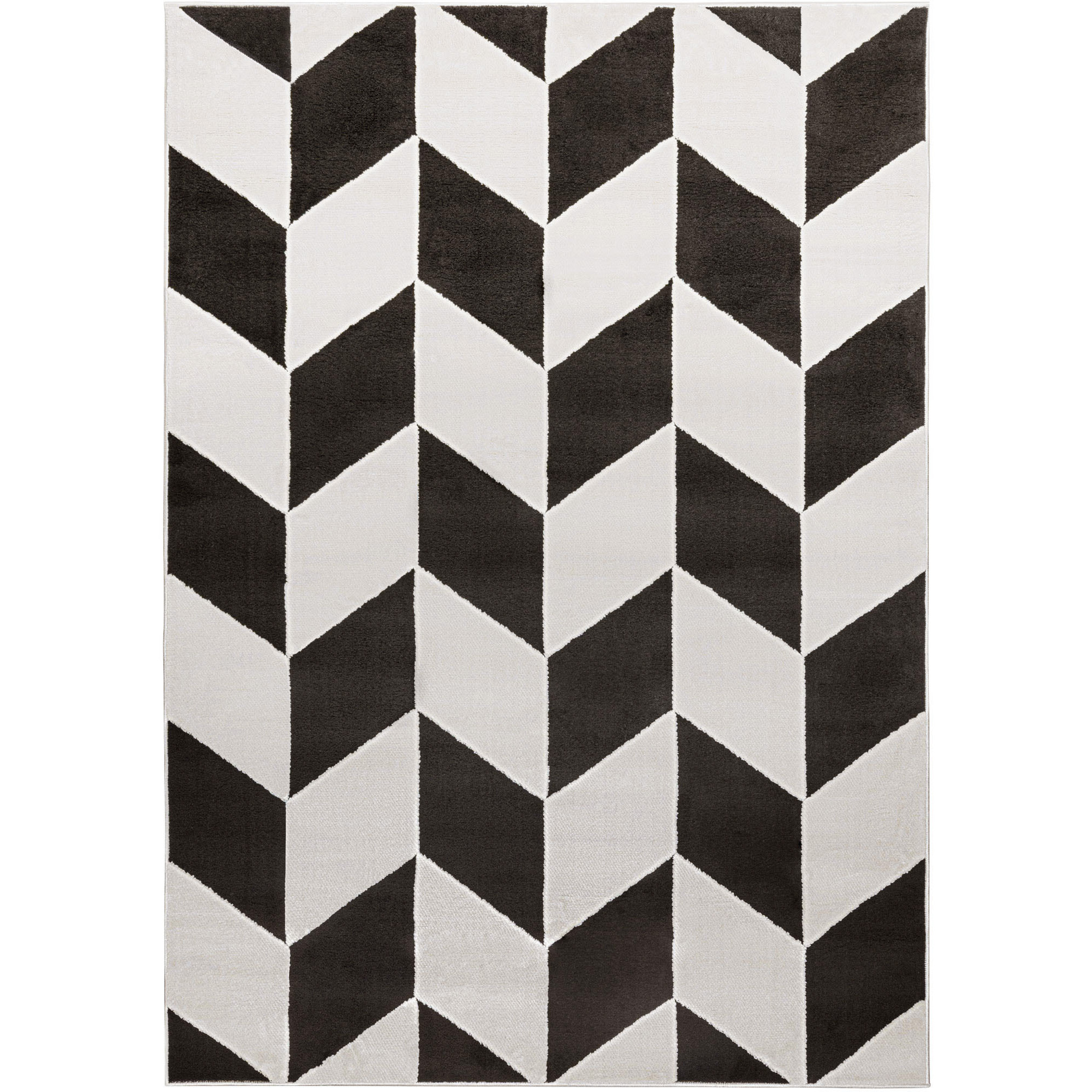 Optika 130 X 94 inch Black/White Rug in 8 x 11