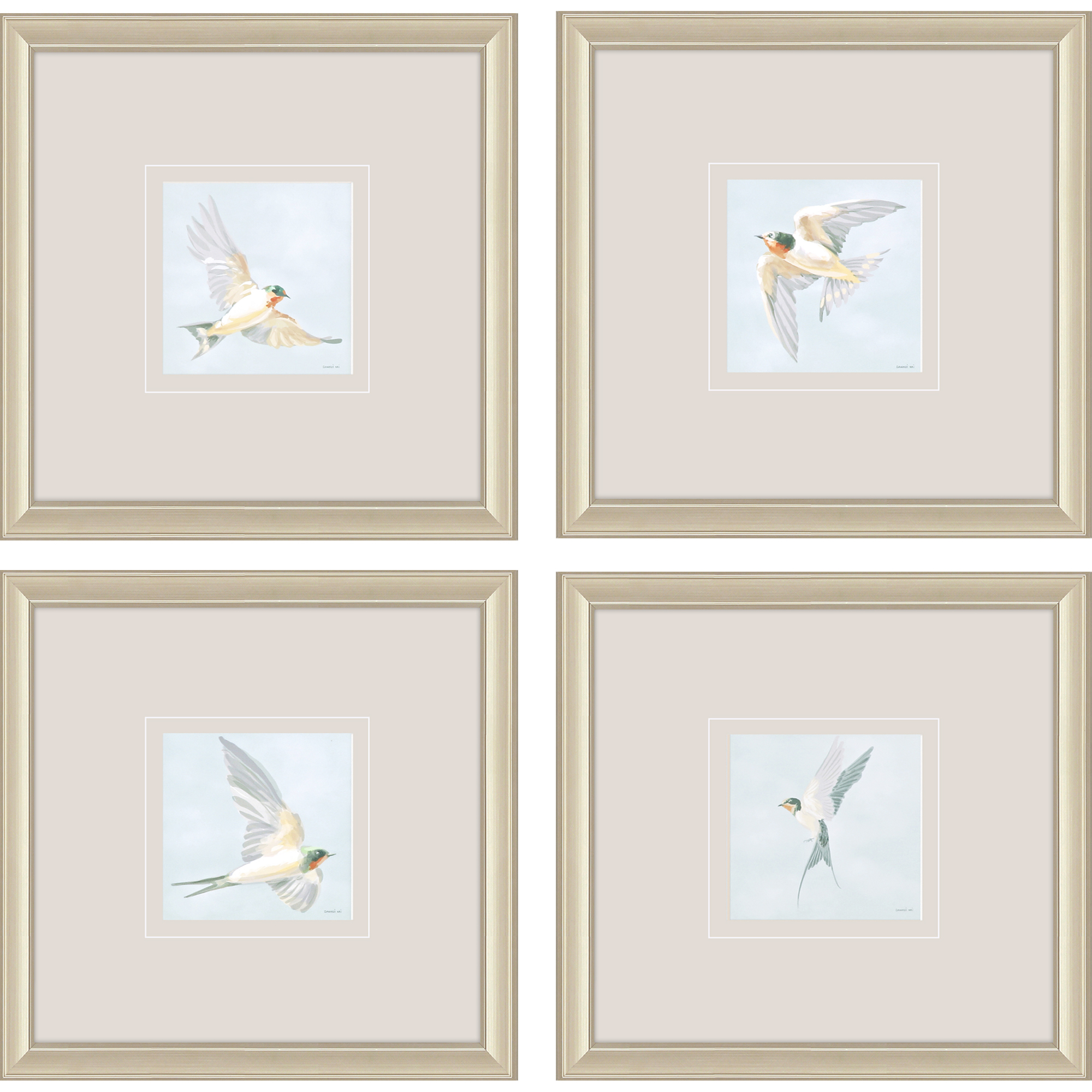Animals Turquoise and Green and Orange and Yellow Framed Art, Propac