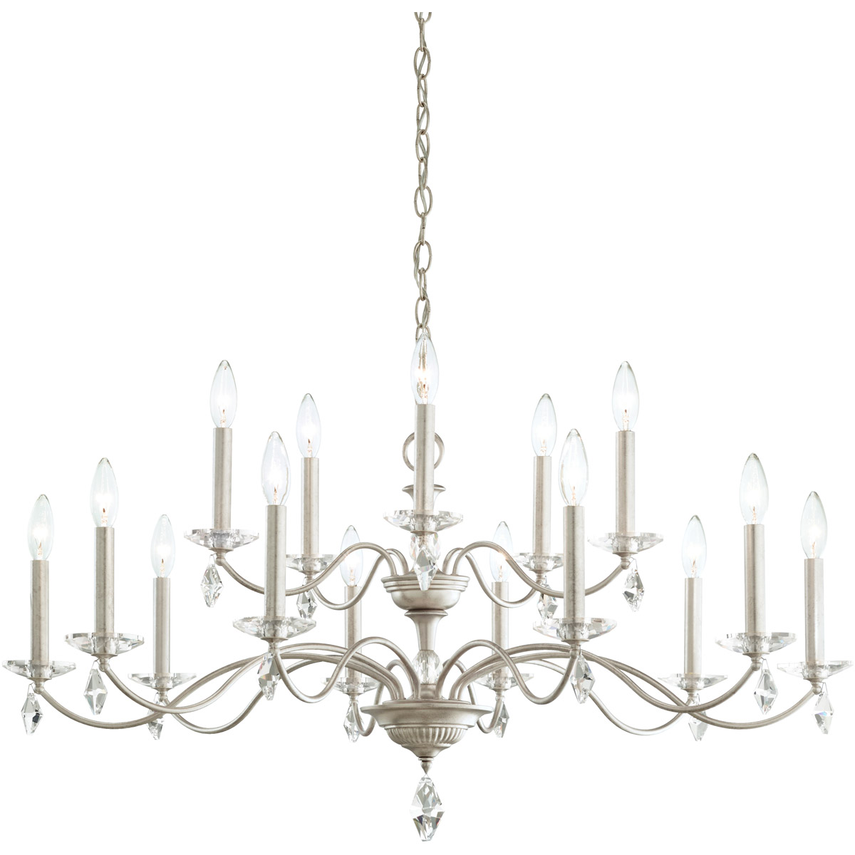 Modique 15 Light 39.5 inch White Chandelier Ceiling Light