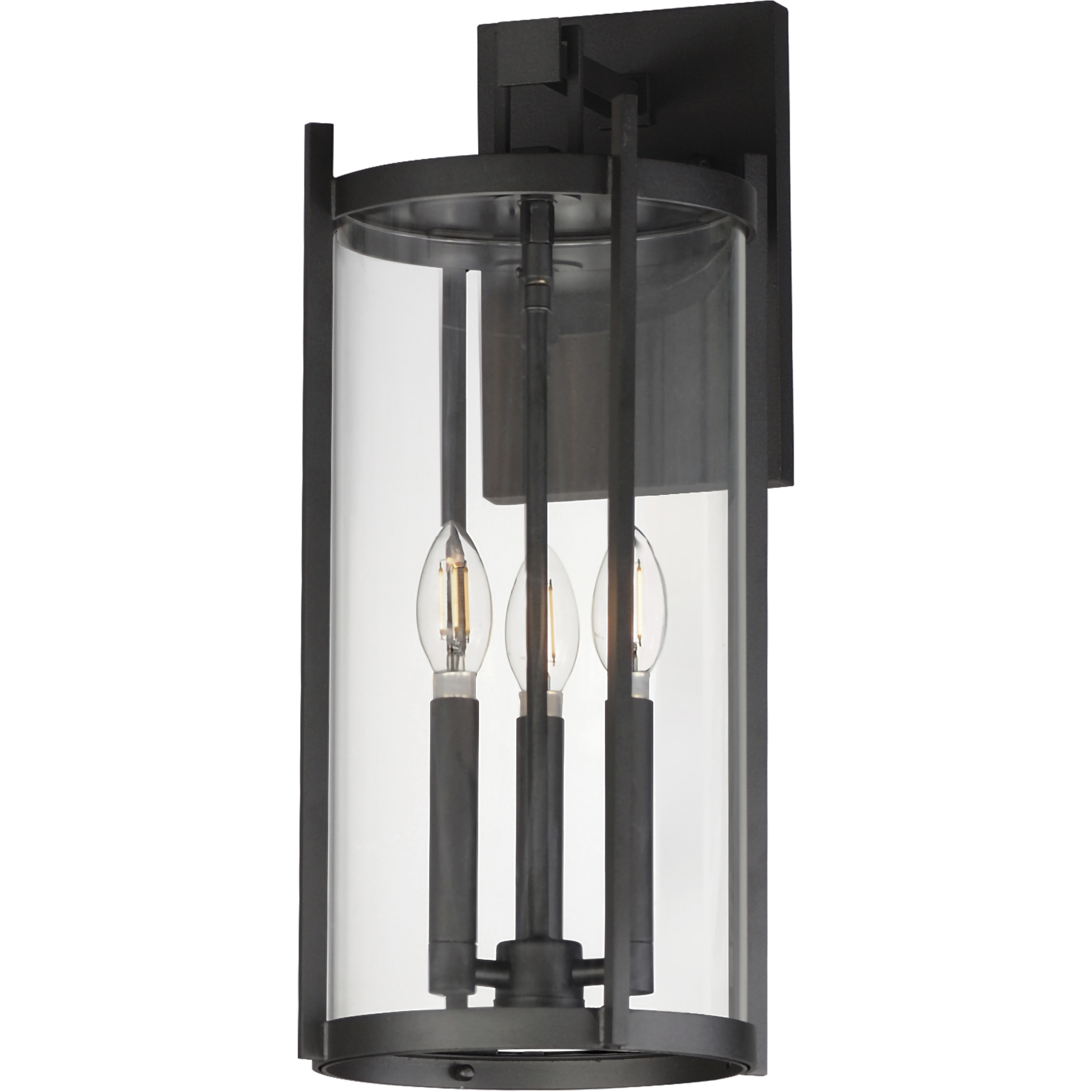 Belfry 3 Light 9 inch Black Outdoor Hanging Lantern in Clear
