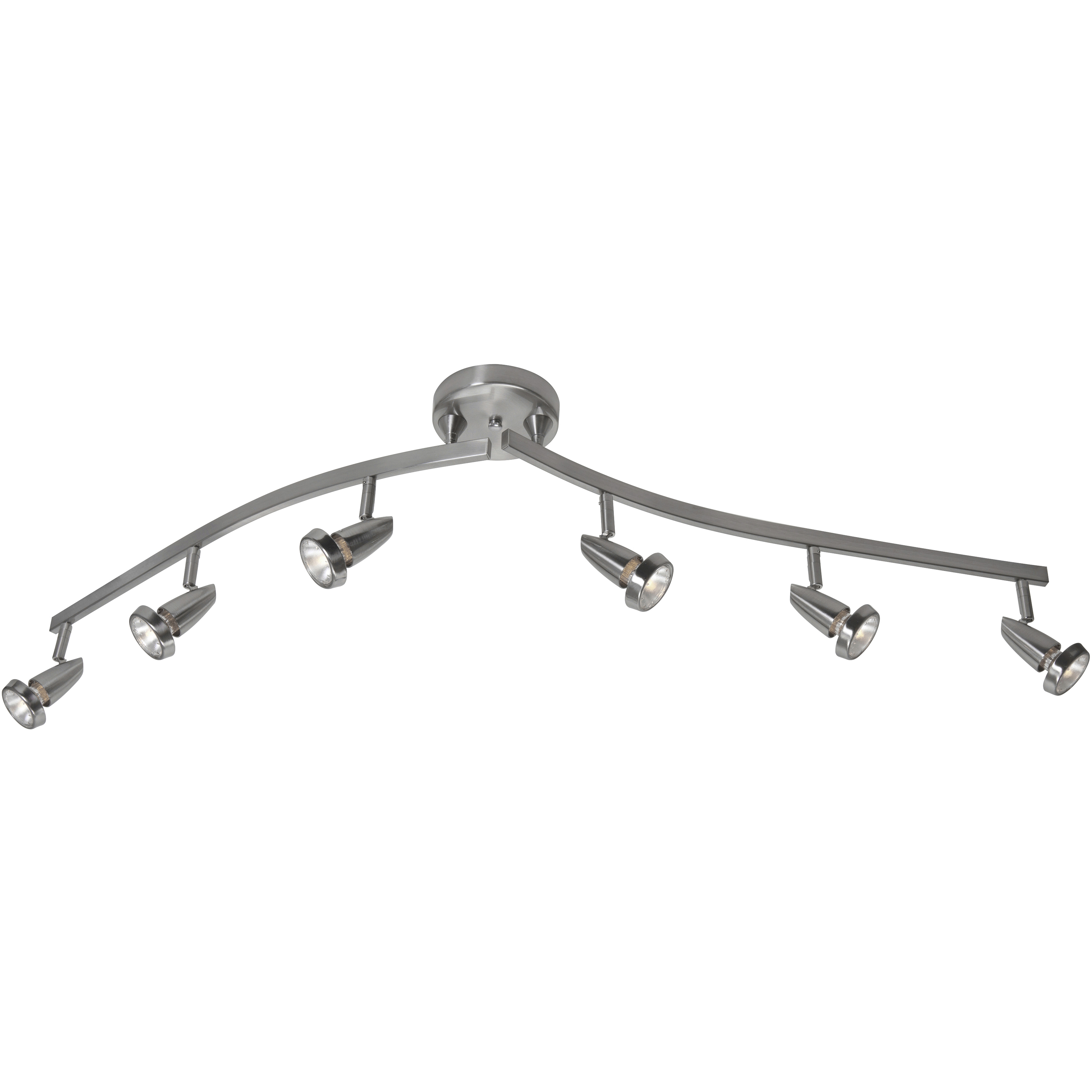 Mirage 6 Light 120 Brushed Steel Linear Ceiling Spot Ceiling Light