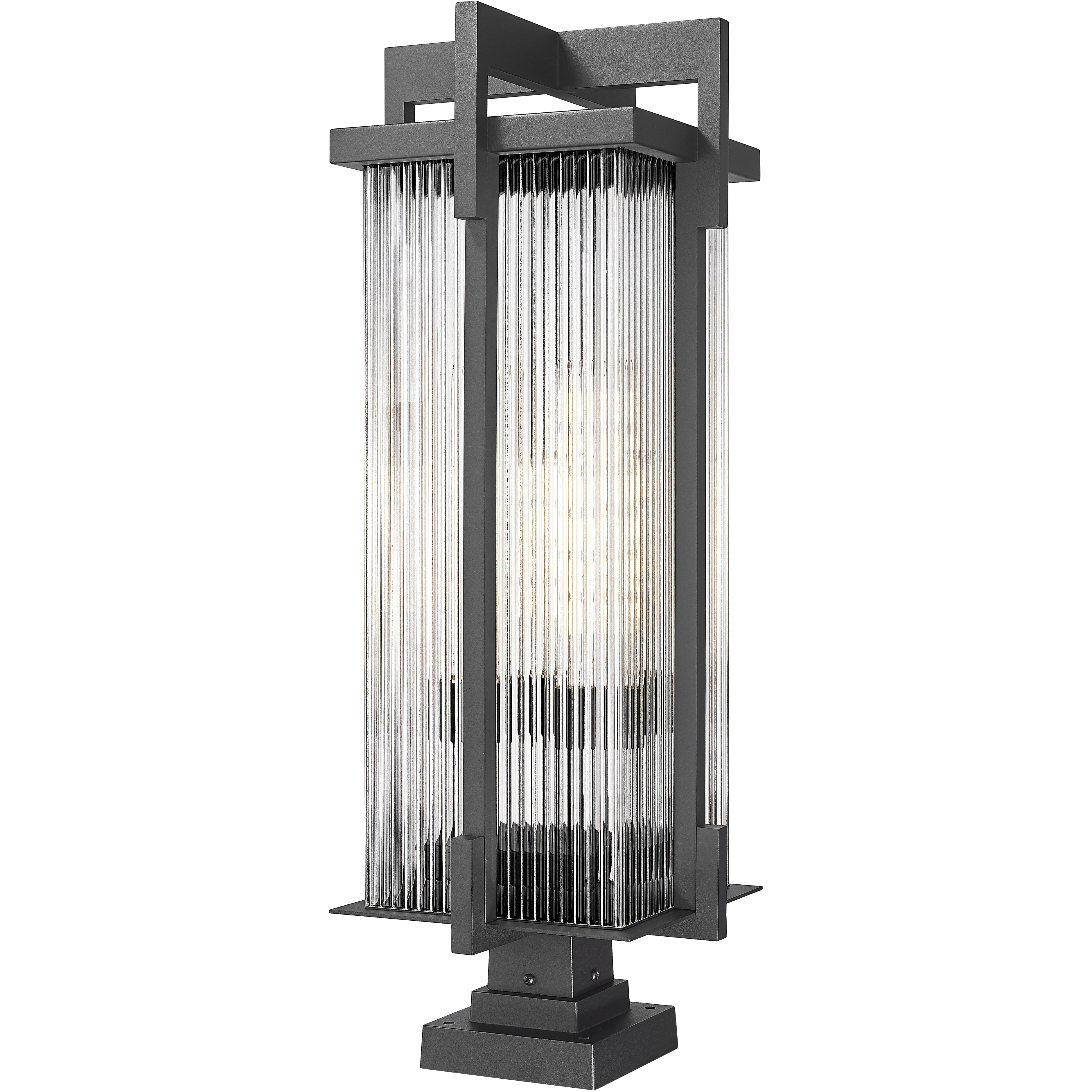Fortis 3 Light 35 inch Sand Black Outdoor Pier Mounted Fixture