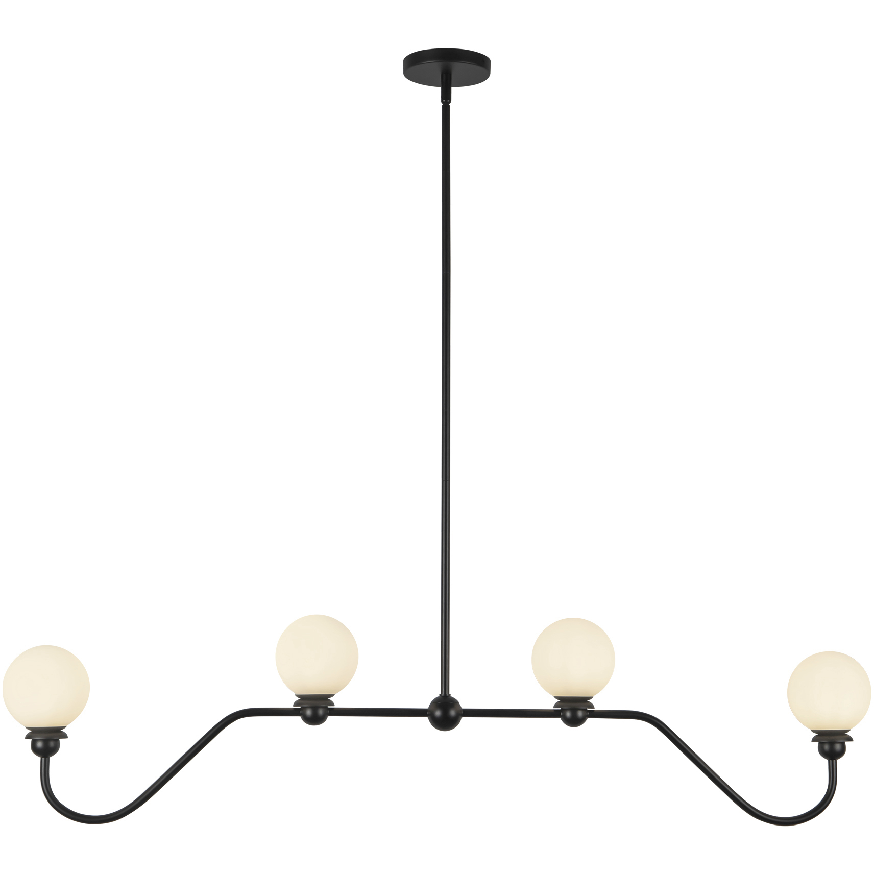 Alora Mood Beckett 4 Light 48.5 inch Matte Black Linear Pendant Ceiling Light