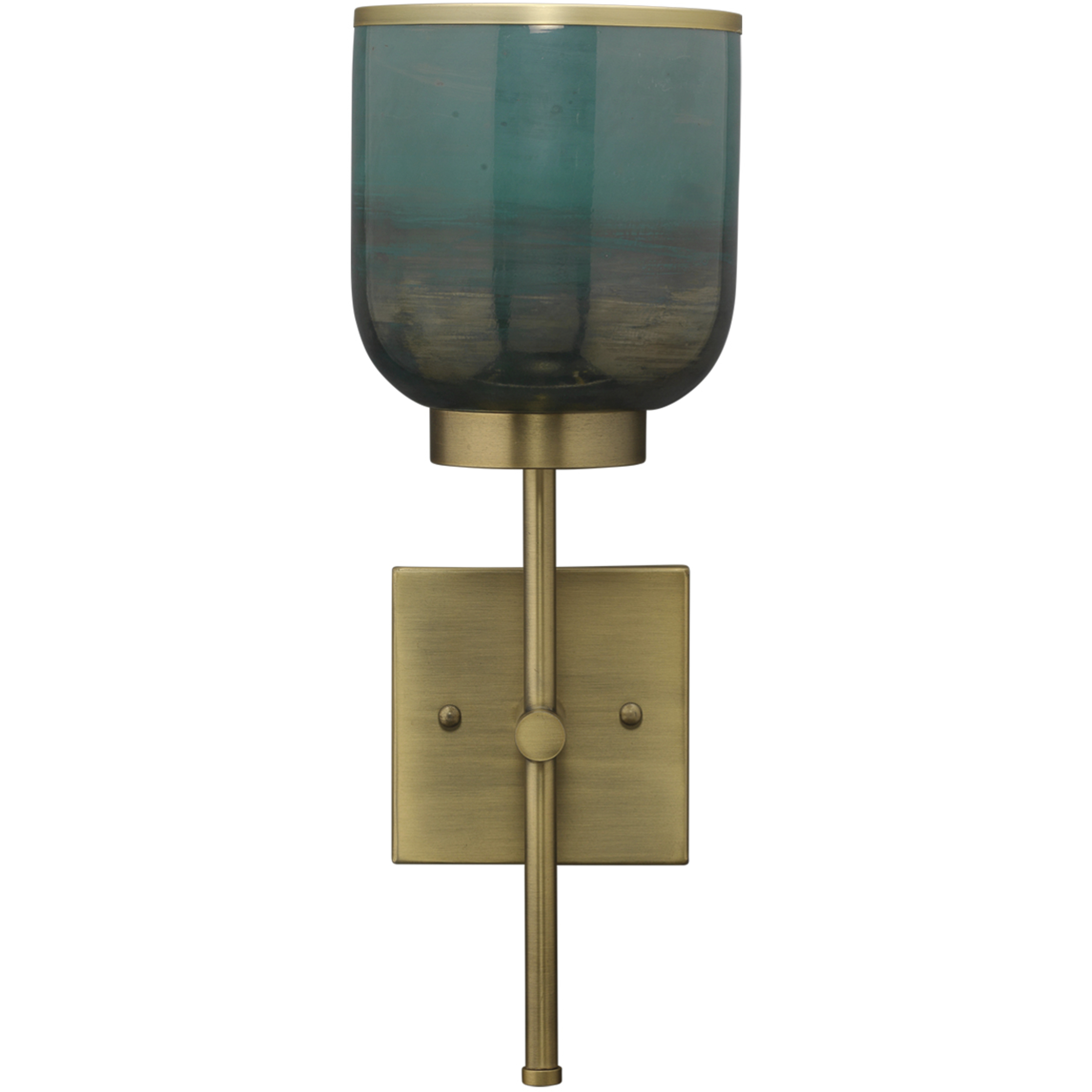 Vapor 1 Light 5.5 inch Antique Brass & Aqua Metallic Glass Wall Sconce Wall Light in Antique Brass and Aqua Metallic Glass