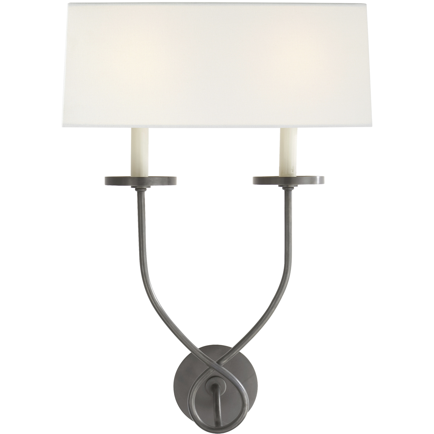 Chapman & Myers Symmetric Twist 2 Light 14.5 inch Bronze Double Sconce Wall Light in Linen