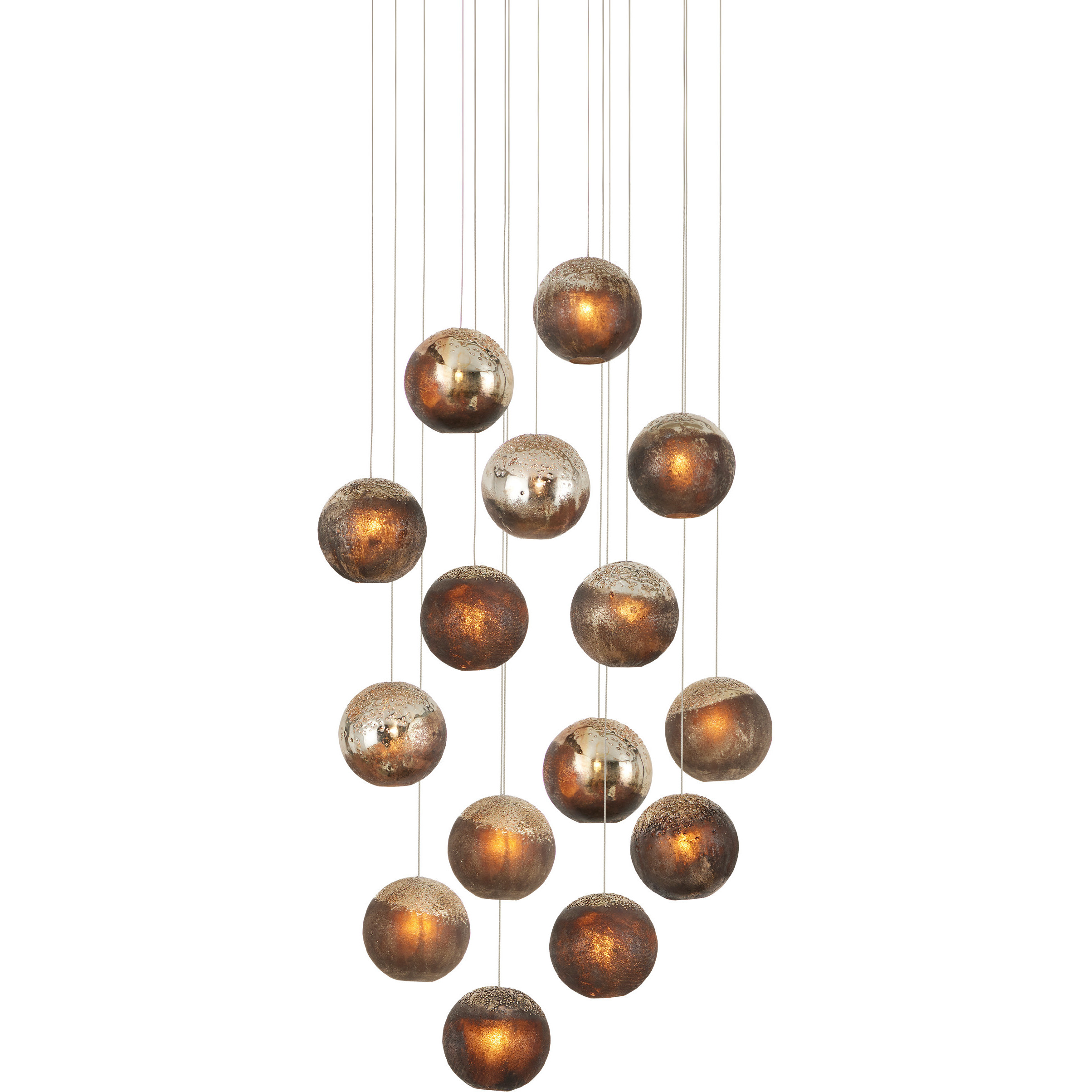 Pathos 15 Light 24 inch Antique Silver Leaf Multi-Drop Pendant Ceiling Light
