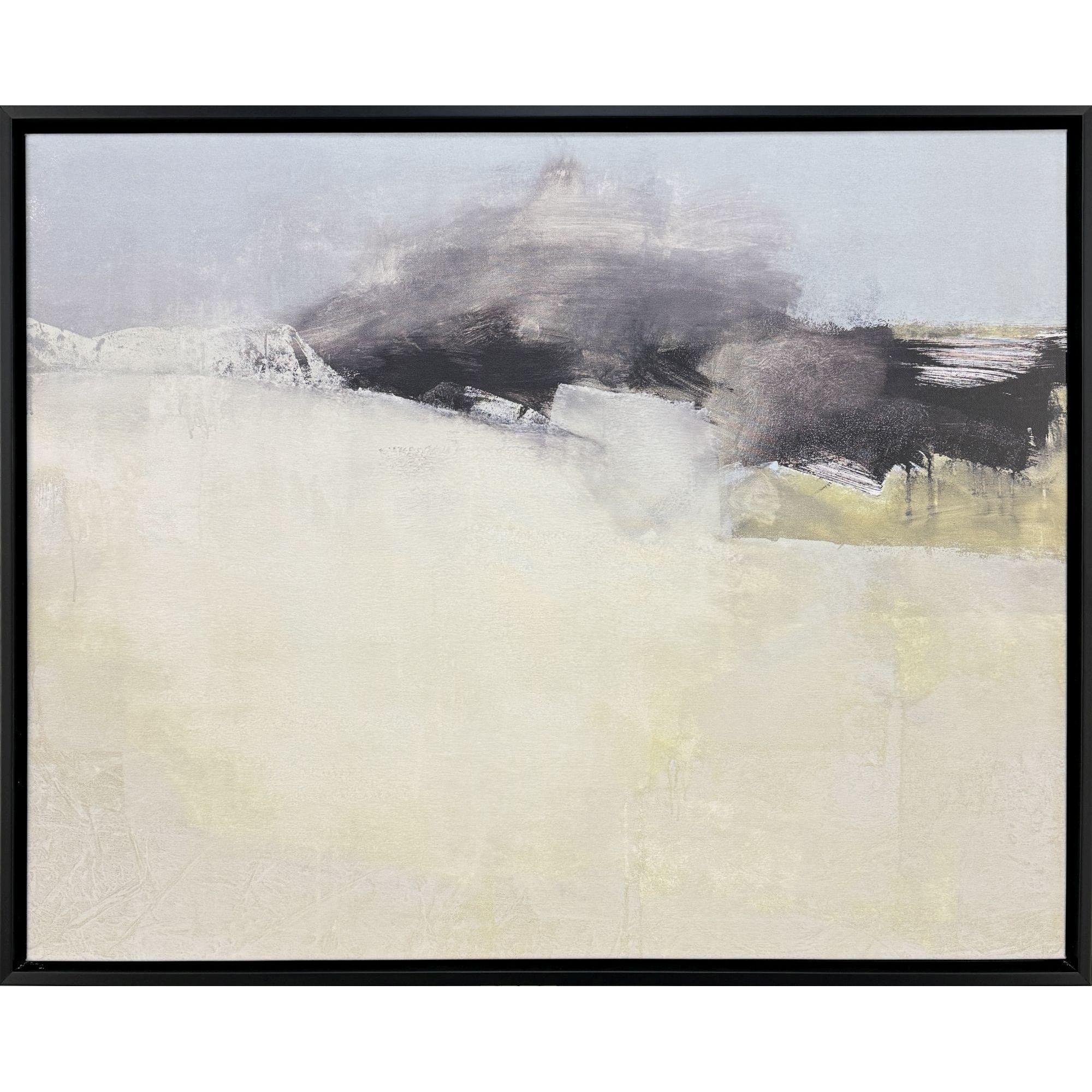 Echoes and Memory Beige and Blue and Black and Multi Canvas