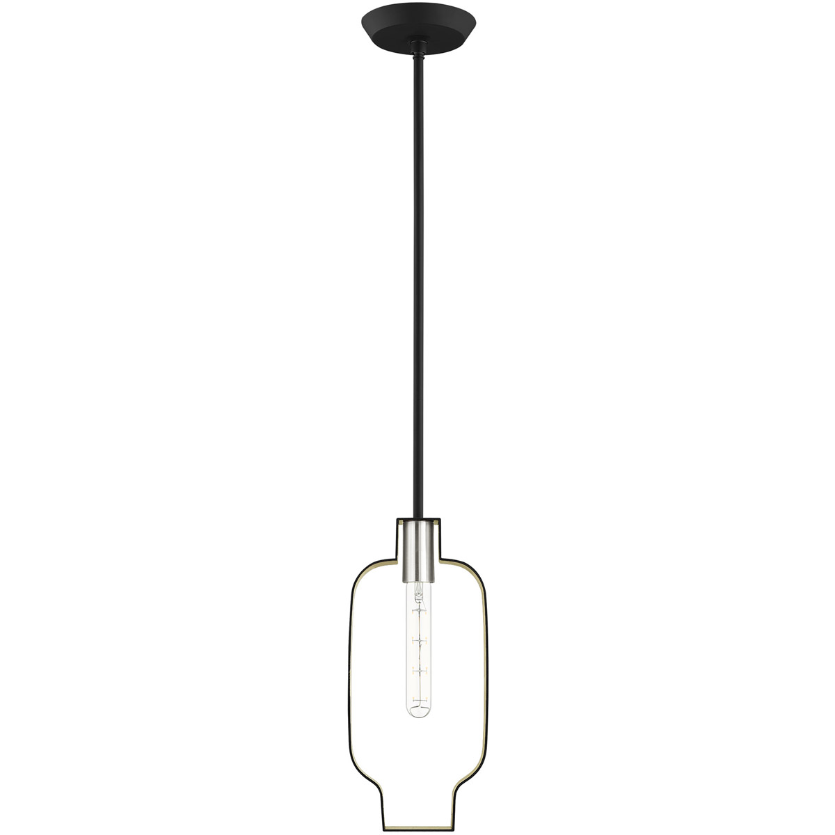 Meadowbrook 1 Light 6.5 inch Black with Brushed Nickel Accents Pendant Ceiling Light