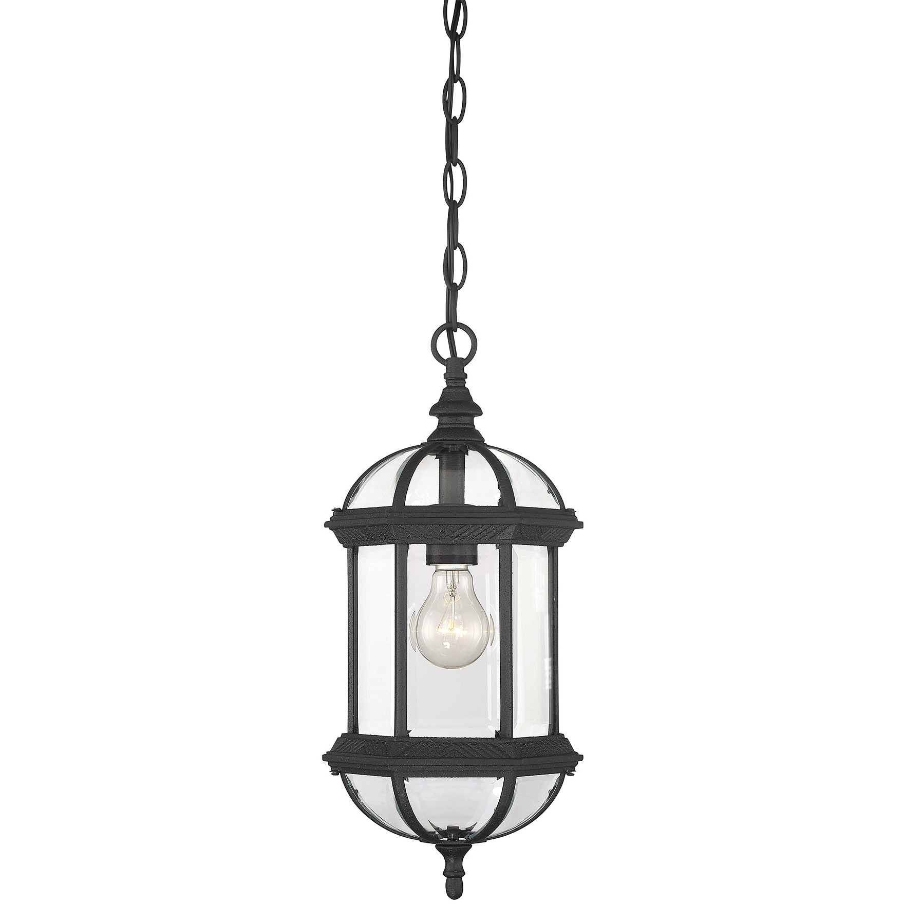 Kensington 1 Light 8.25 inch Black Outdoor Hanging Lantern