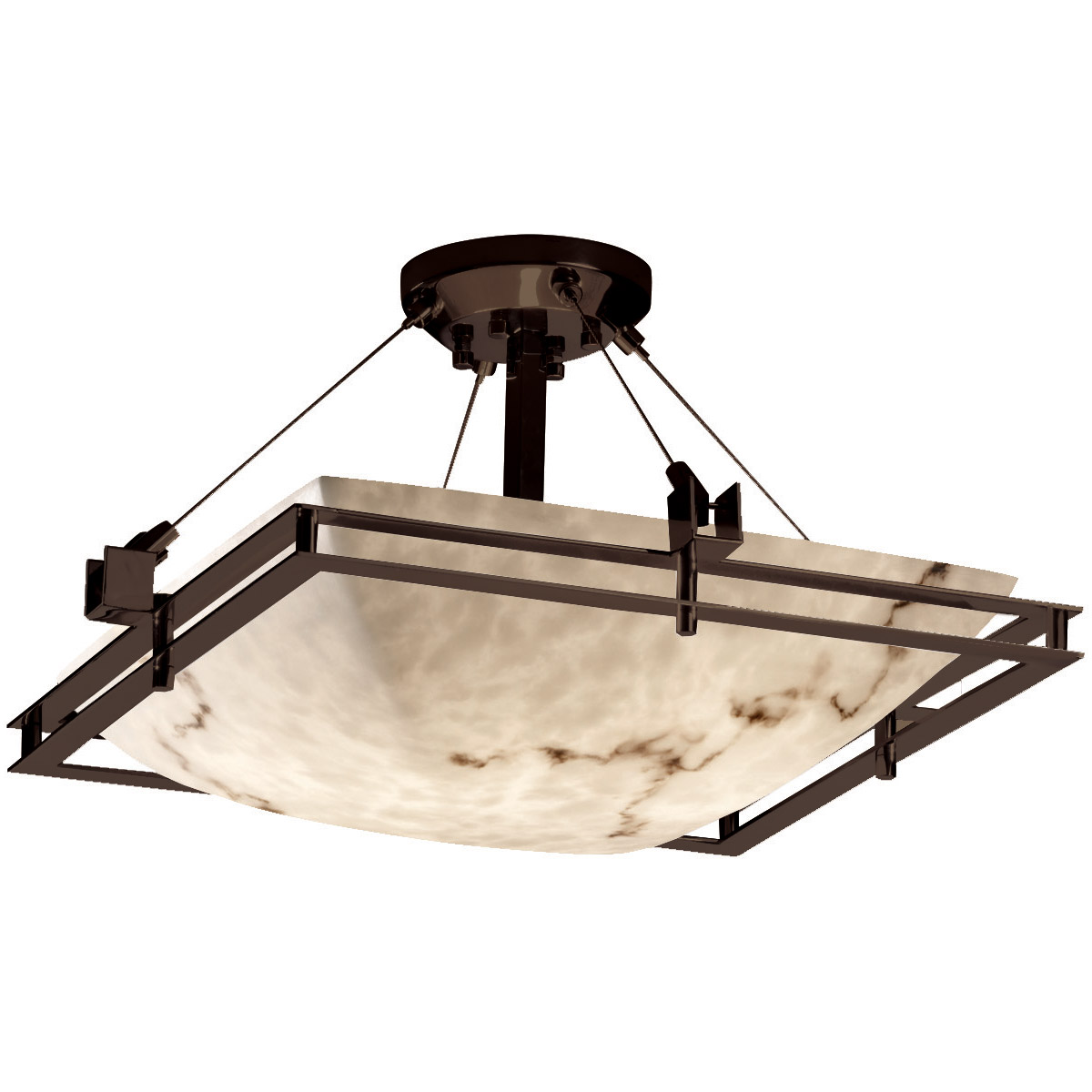 LumenAria LED 22 inch Dark Bronze Semi-Flush Ceiling Light