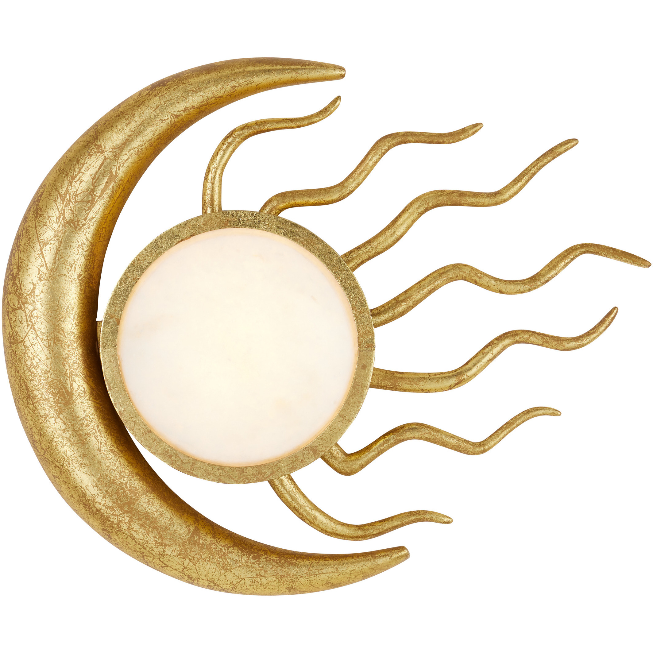 Tona LED 17 inch Gold Leaf ADA Wall Sconce Wall Light, Marjorie Skouras Collection