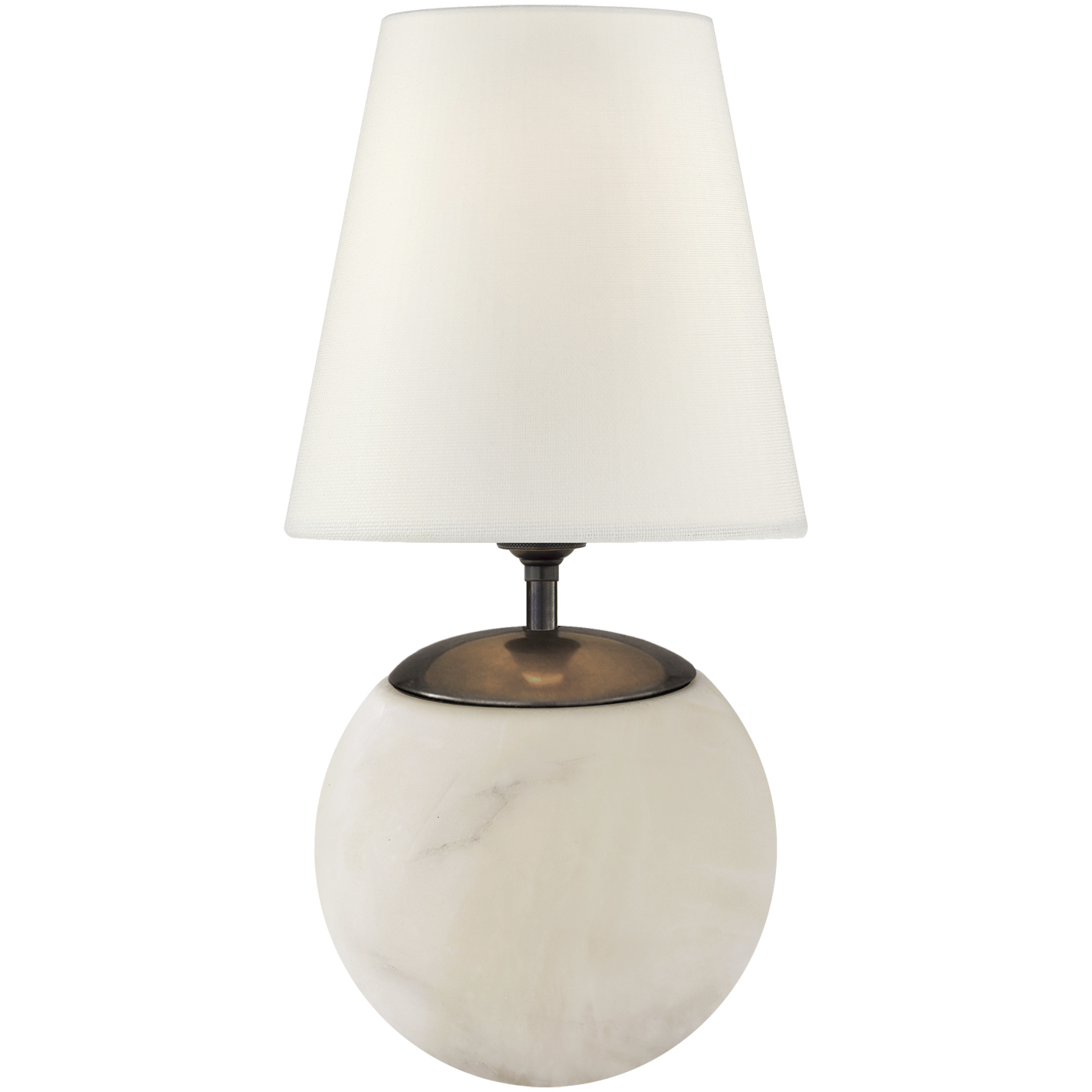 Thomas O'Brien Terri 15 inch 75 watt Alabaster Table Lamp Portable Light in Linen, Large