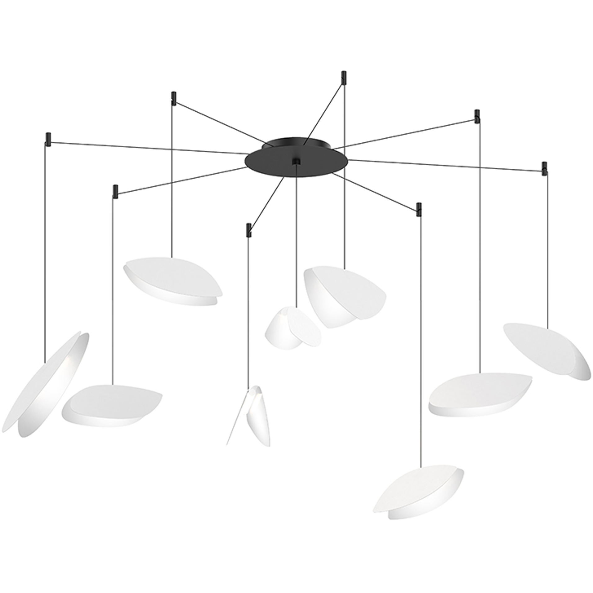 Papillons LED 24 inch Satin Black Pendant Ceiling Light in Satin White