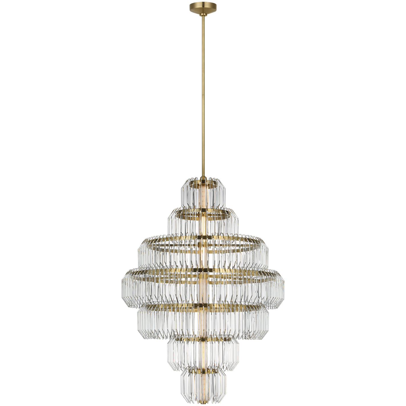 Waterford Killarney LED 32 inch Natural Brass Layered Chandelier Ceiling Light