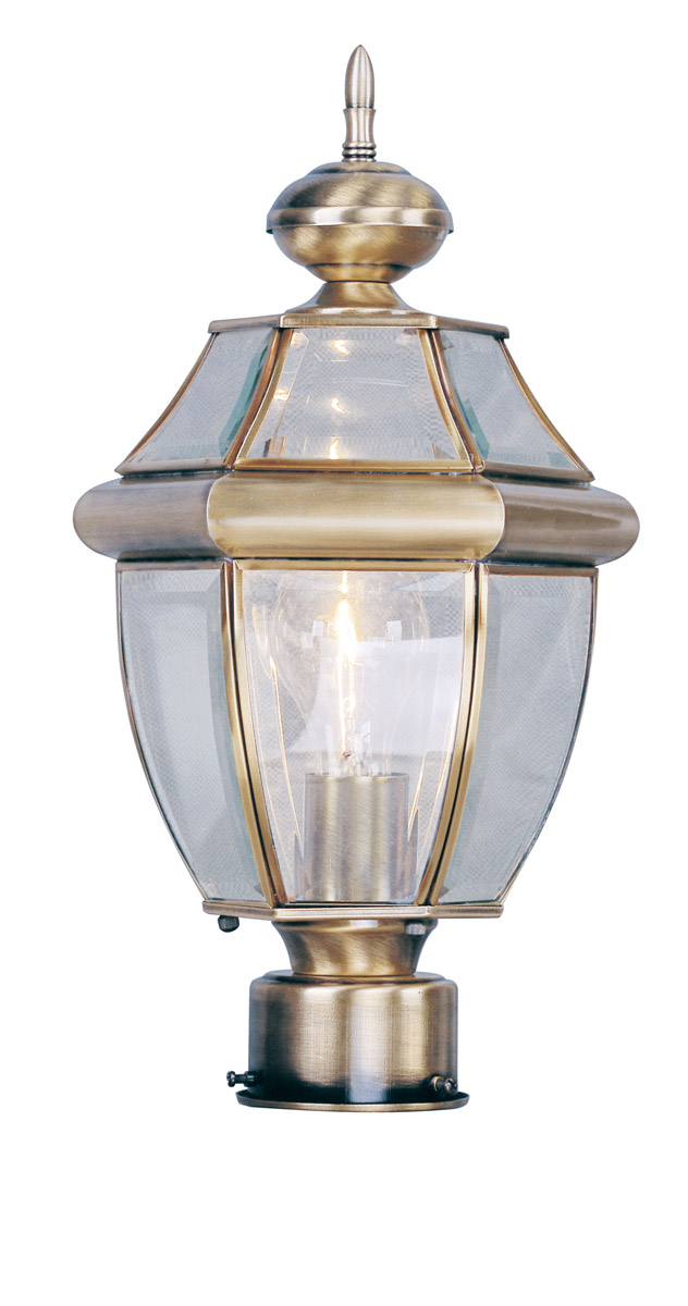 Monterey 1 Light 16.5 inch Antique Brass Outdoor Post Top Lantern