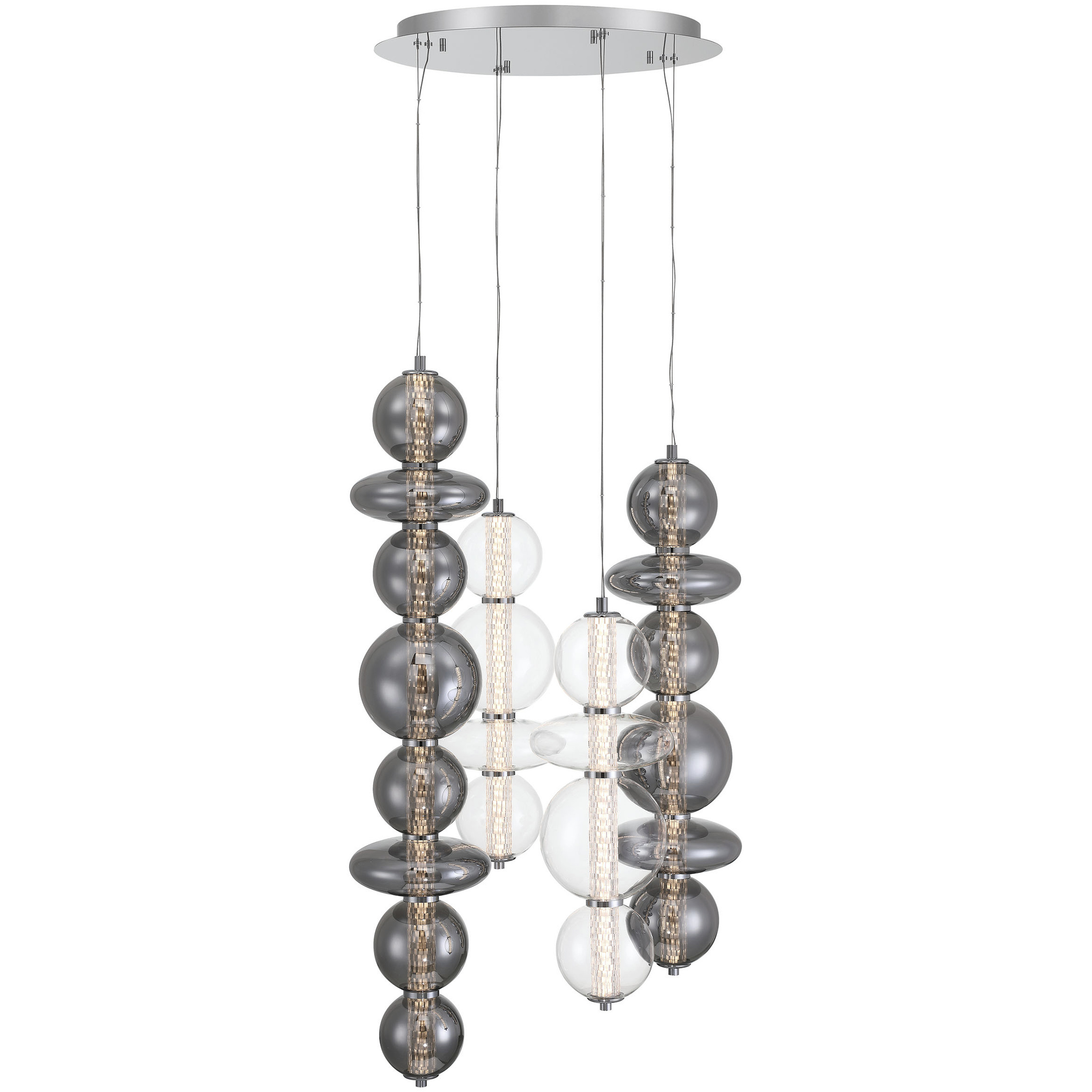 Atomo 4 Light 30 inch Chrome Chandelier Ceiling Light