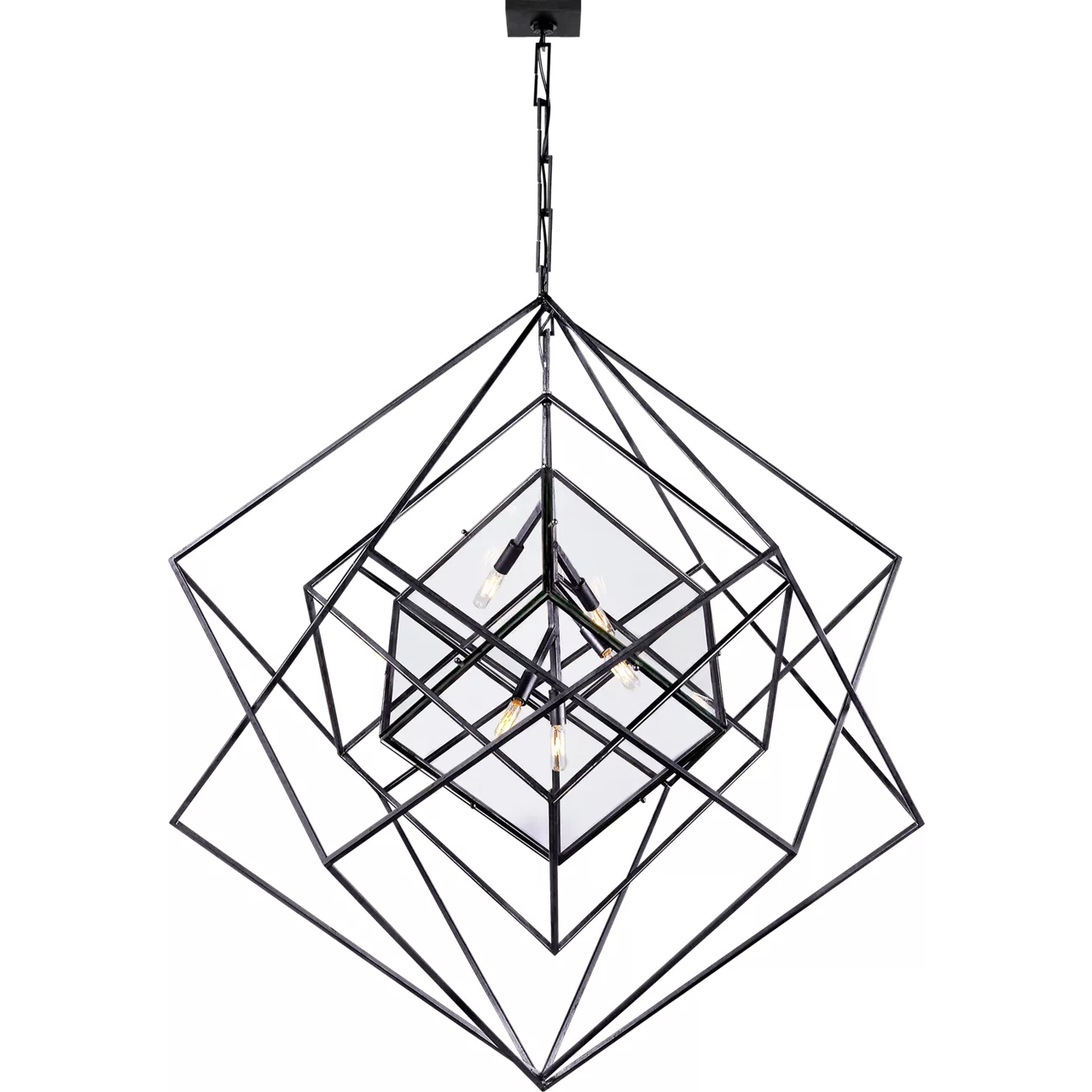 Kelly Wearstler Cubist 5 Light 45.5 inch Aged Iron Chandelier Ceiling Light, Large