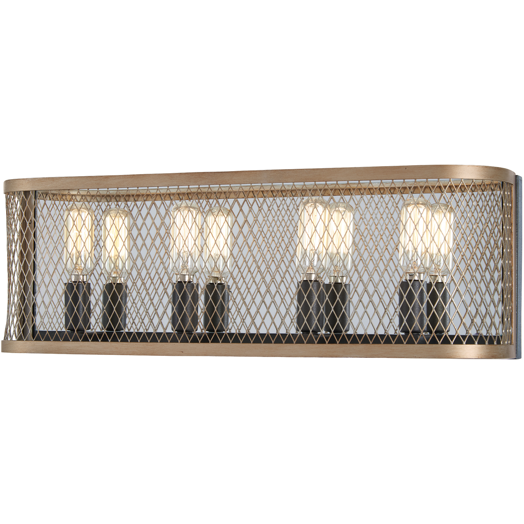 Marsden Commons 4 Light 19.75 inch Smoked Iron/Aged Gold Bath Light Wall Light