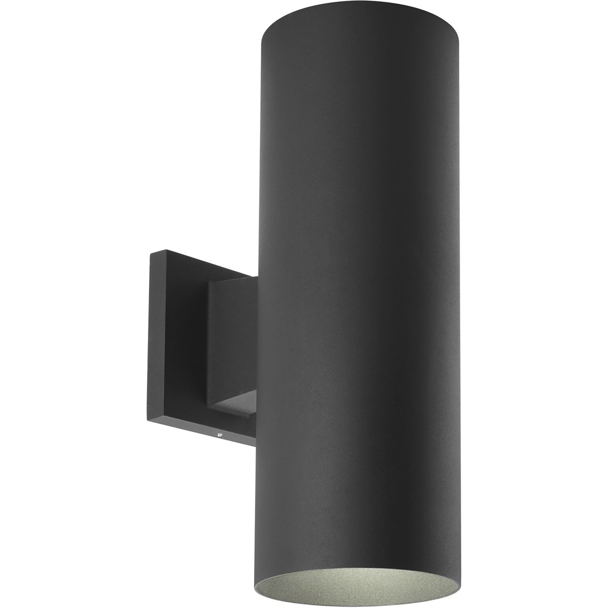 Cylinder Outdoor Wall Mount Up/Down Cylinder in Black, LED Lamping, Progress LED