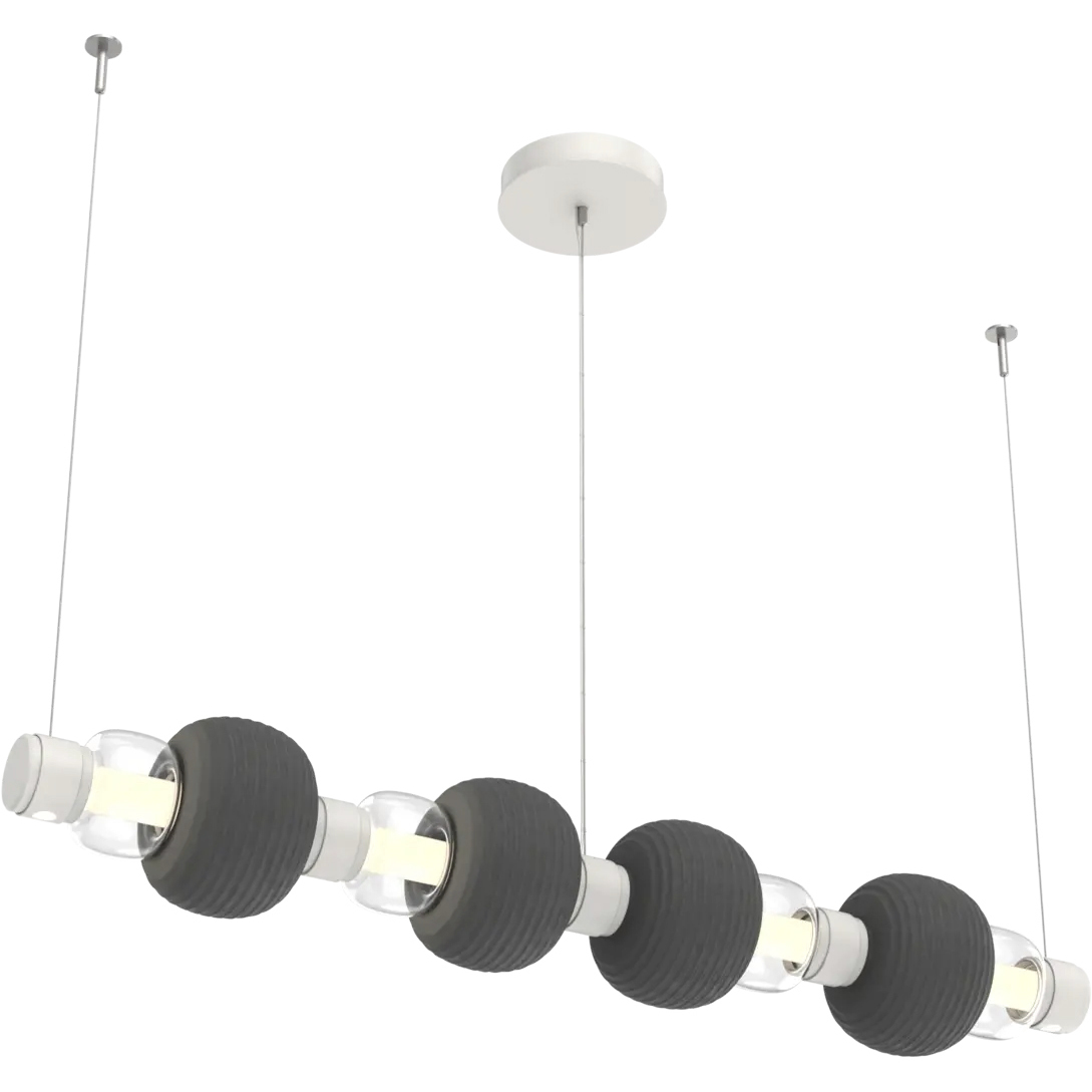 Torno Mandrel LED 53.3 inch Salt White with Charcoal Linear Chandelier Ceiling Light