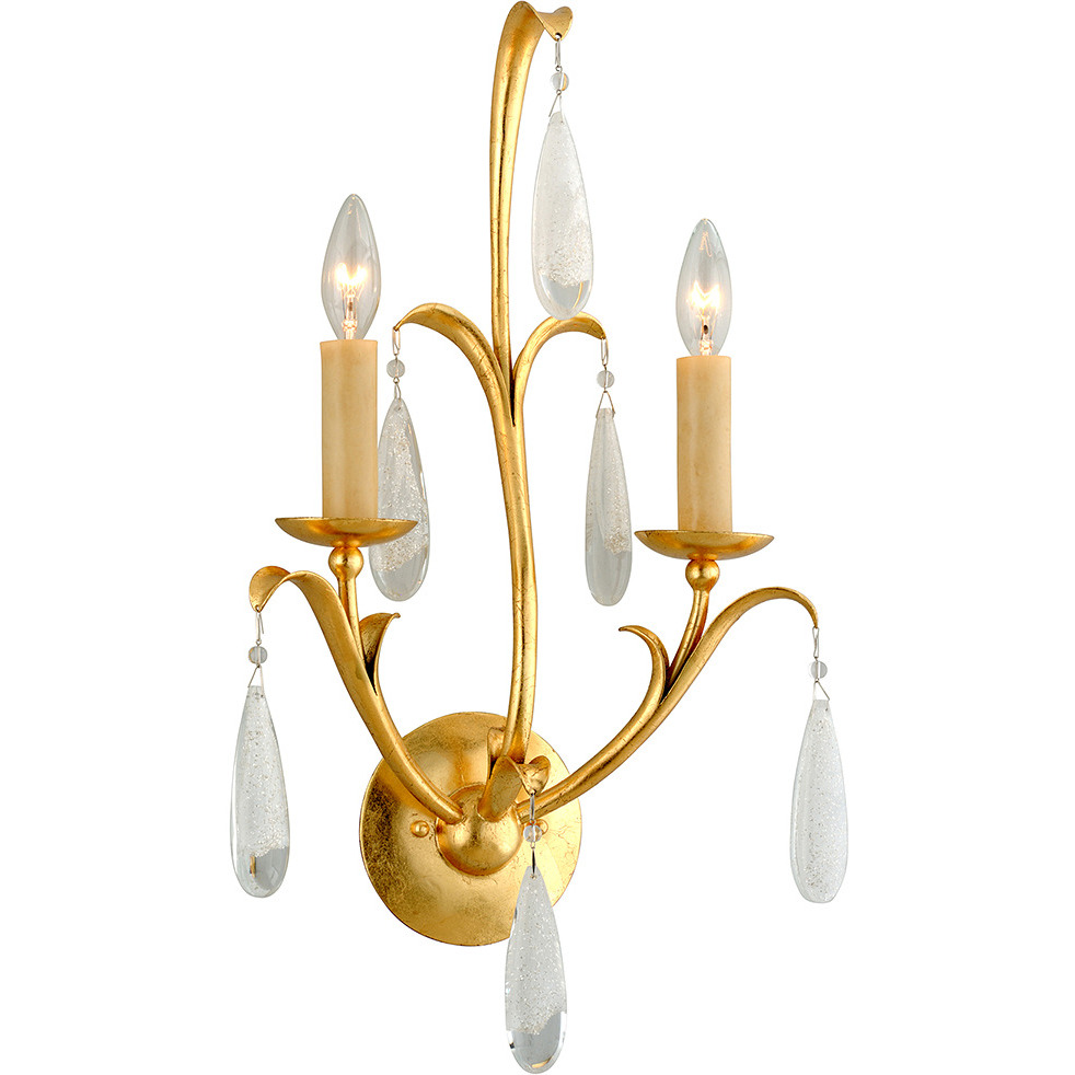 Prosecco 2 Light 12.75 inch Gold Leaf Wall Sconce Wall Light