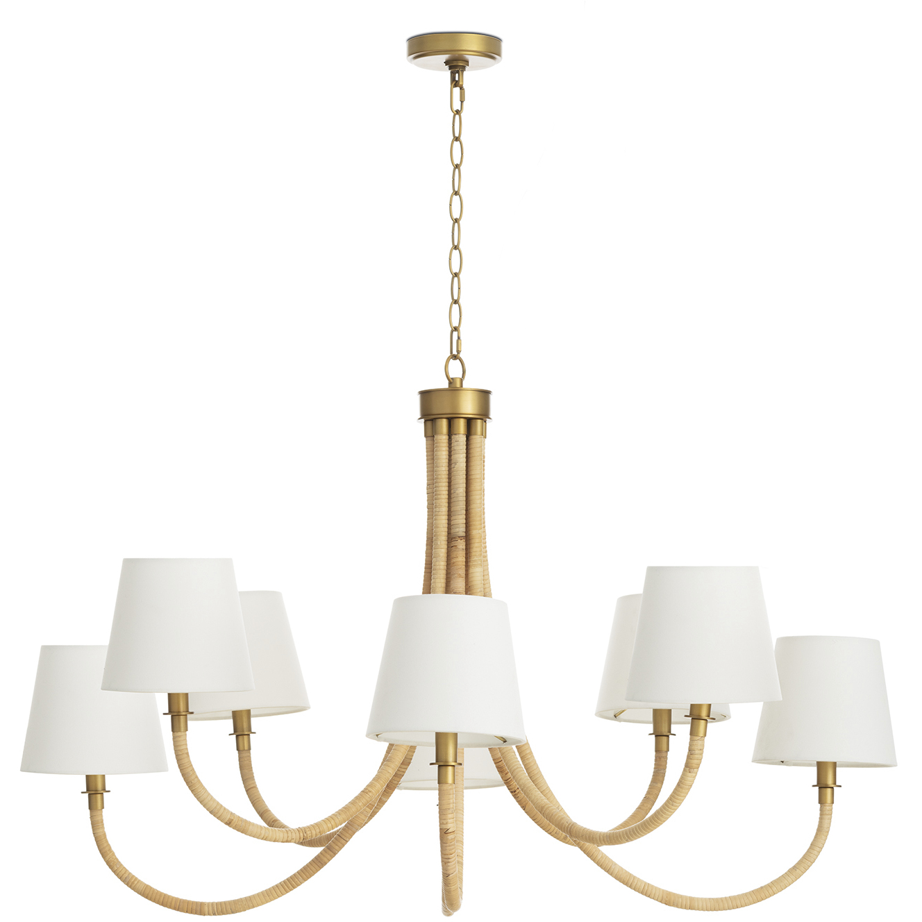 Treble 8 Light 43 inch Natural Chandelier Ceiling Light