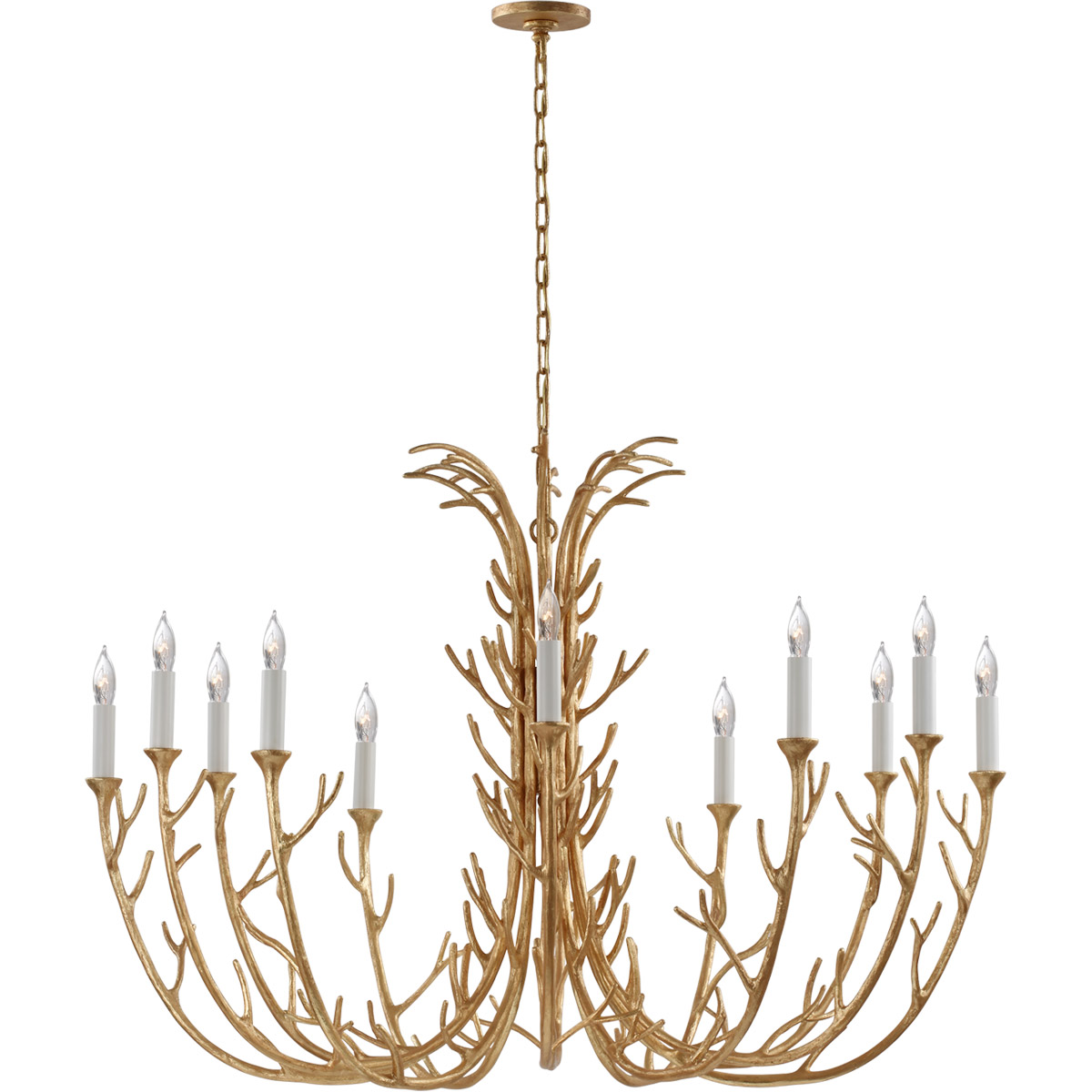 Julie Neill Silva 12 Light 48.25 inch Antique Gold Leaf Chandelier Ceiling Light, Grande