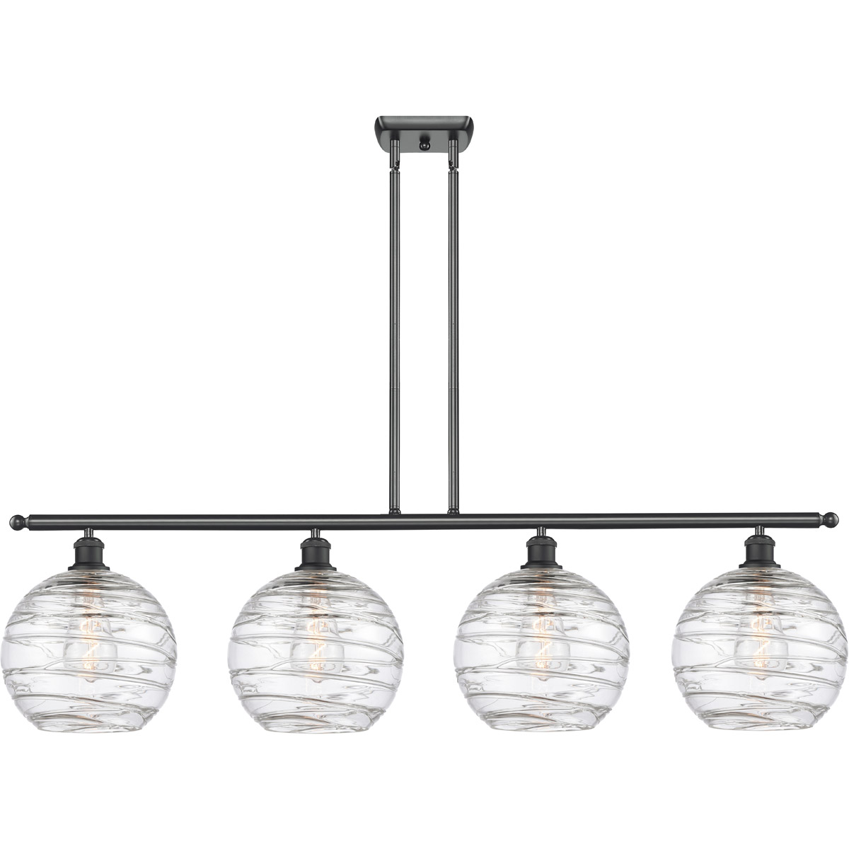 Ballston Deco Swirl LED 48.25 inch Matte Black Island Light Ceiling Light