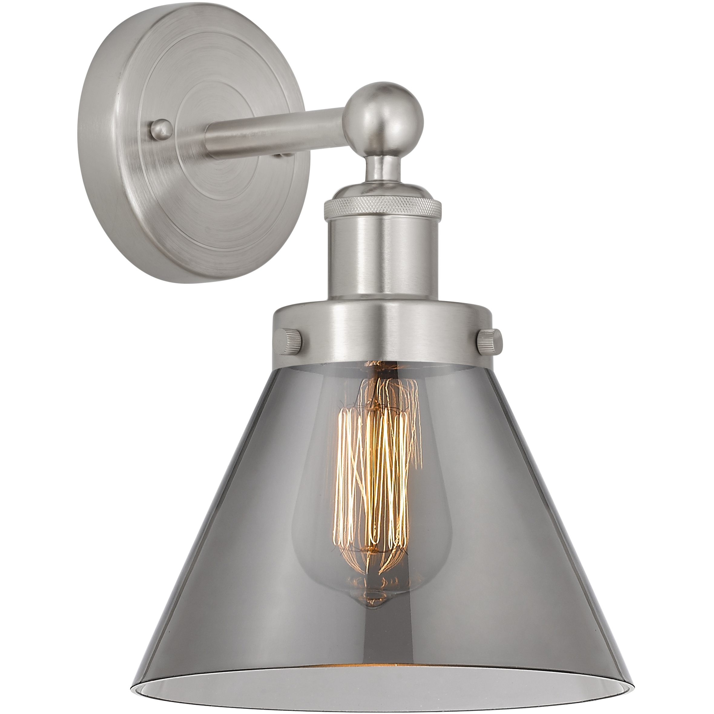 Cone 1 Light 7.75 inch Brushed Satin Nickel Sconce Wall Light