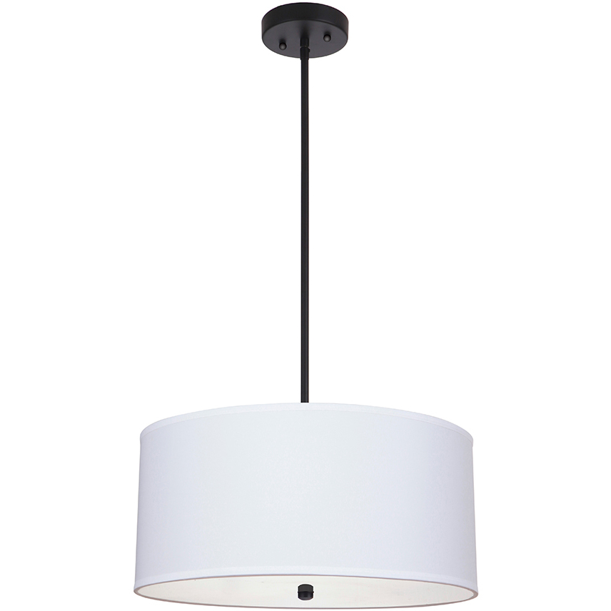 Drum 3 Light 20 inch Black Pendant Ceiling Light